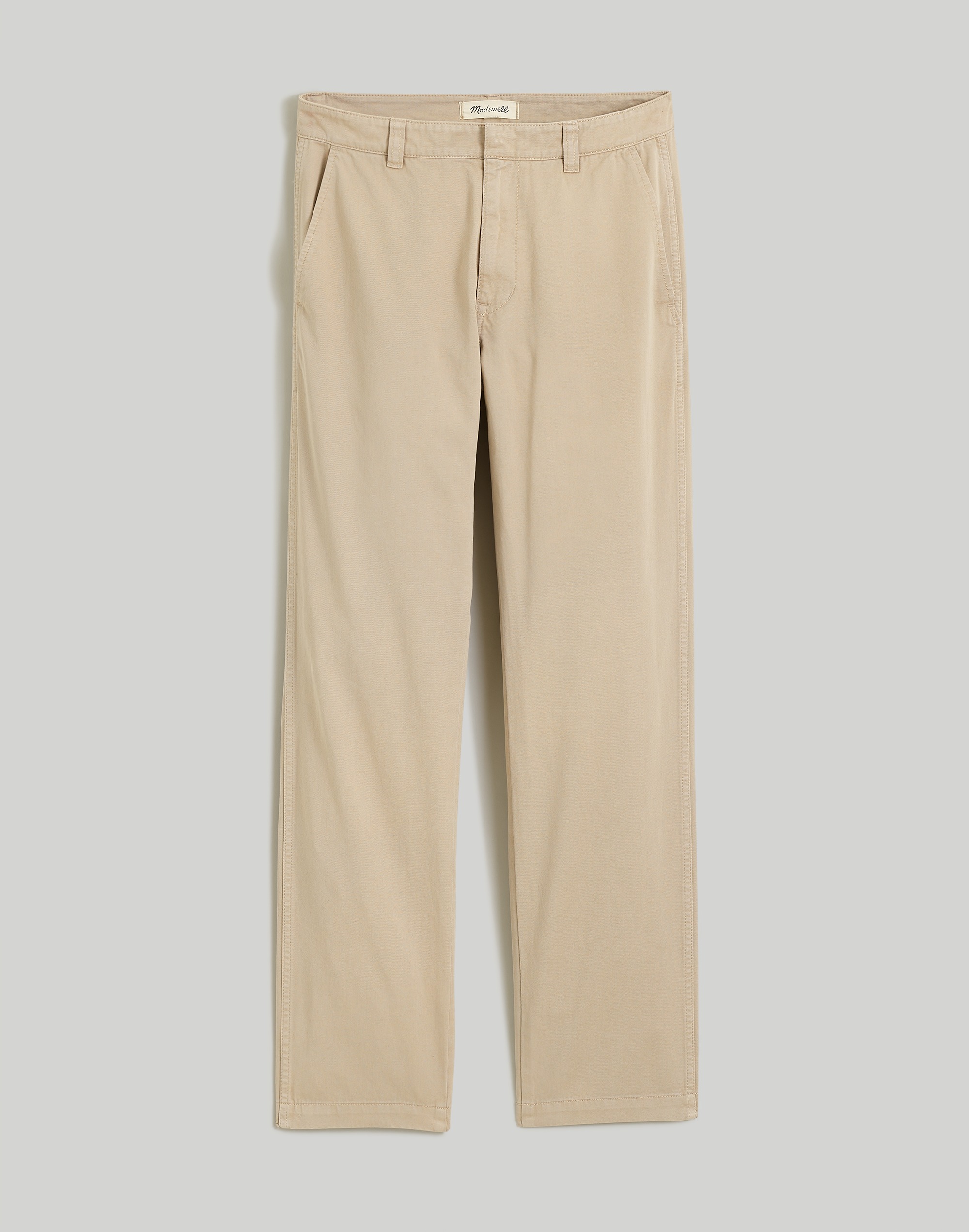 Garment-Dyed Low-Slung Straight Chino Pants
