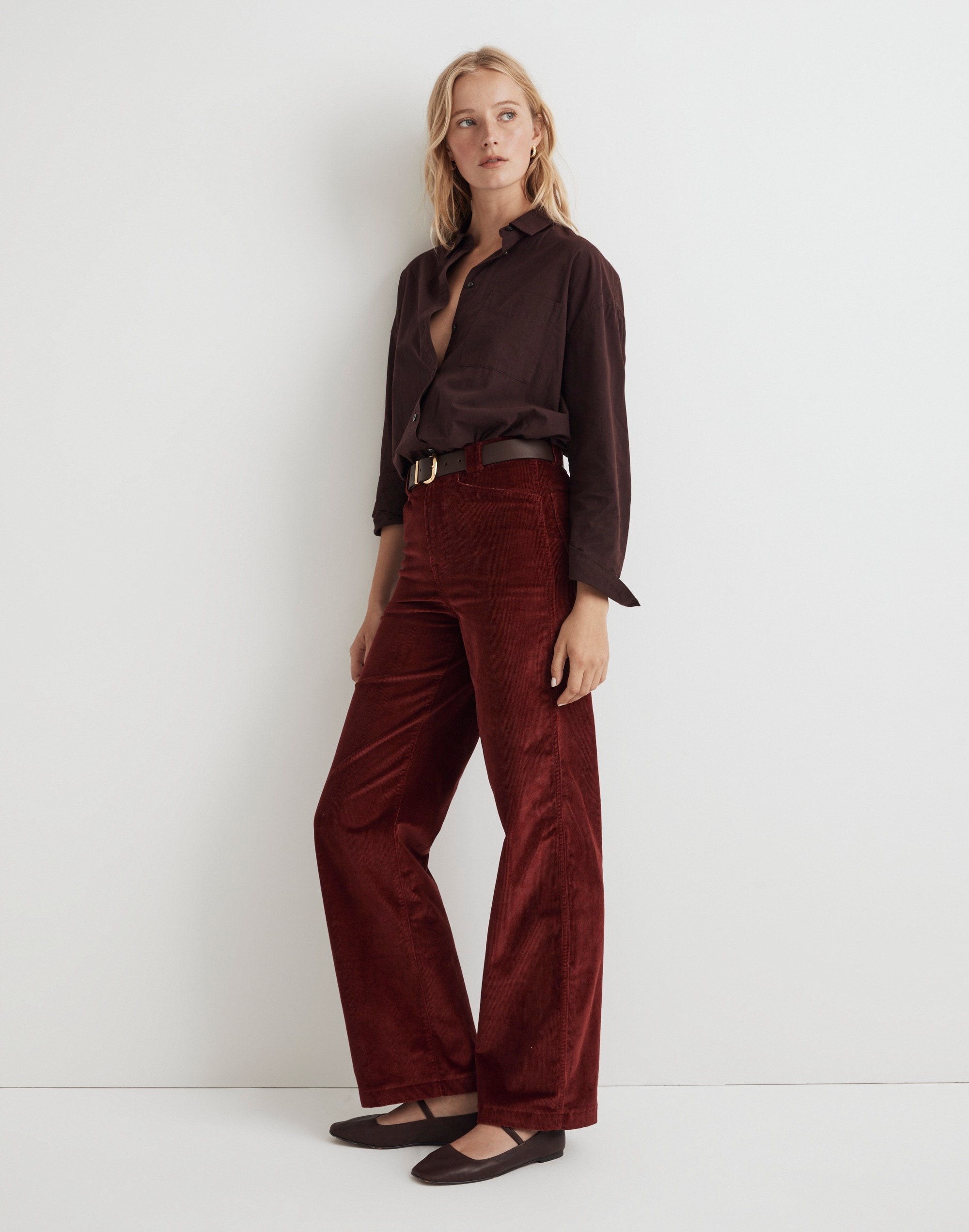 Petite Emmett 2.0 Wide-Leg Pants in Corduroy