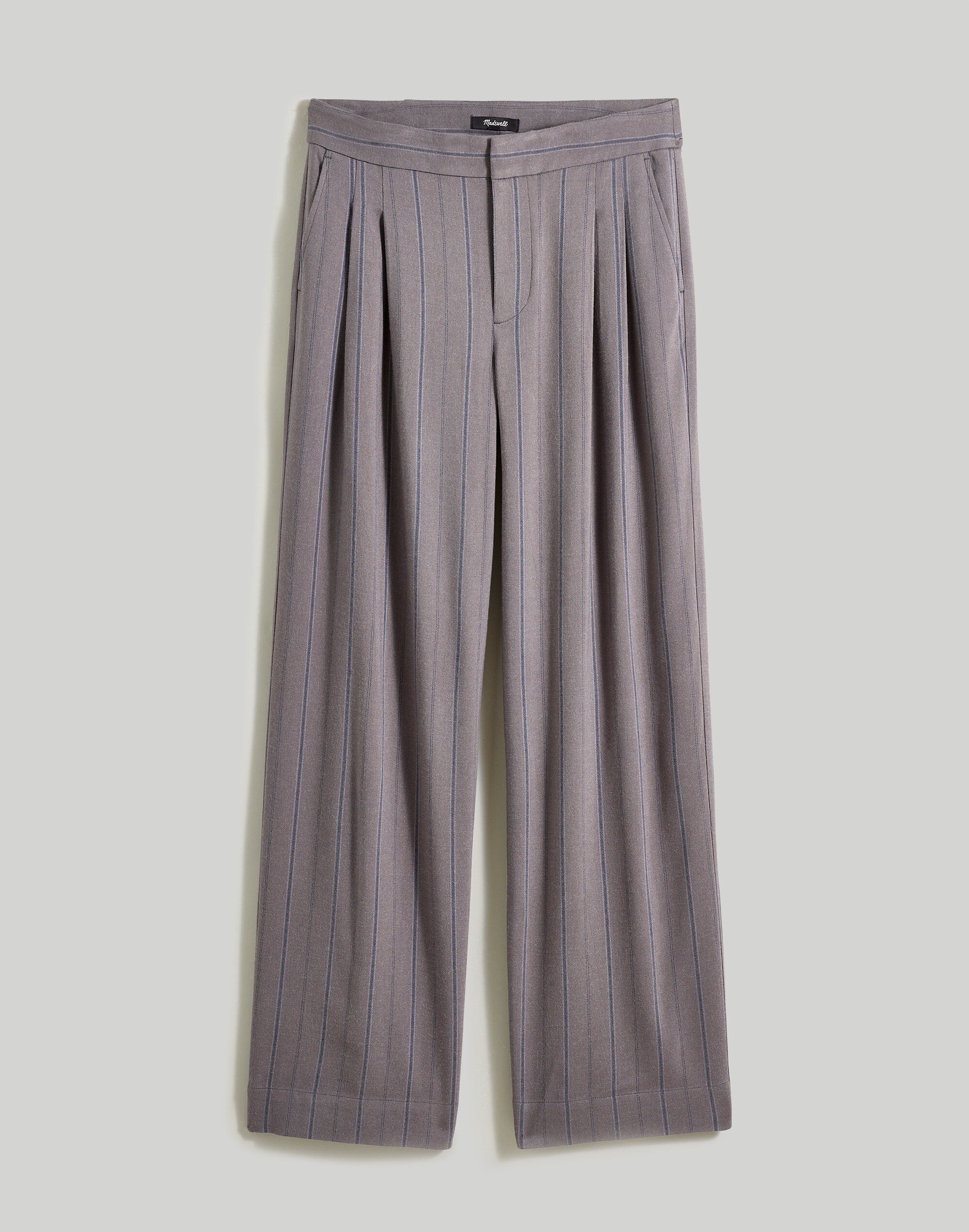 The Harlow Low-Slung Wide-Leg Pant in Pinstripe