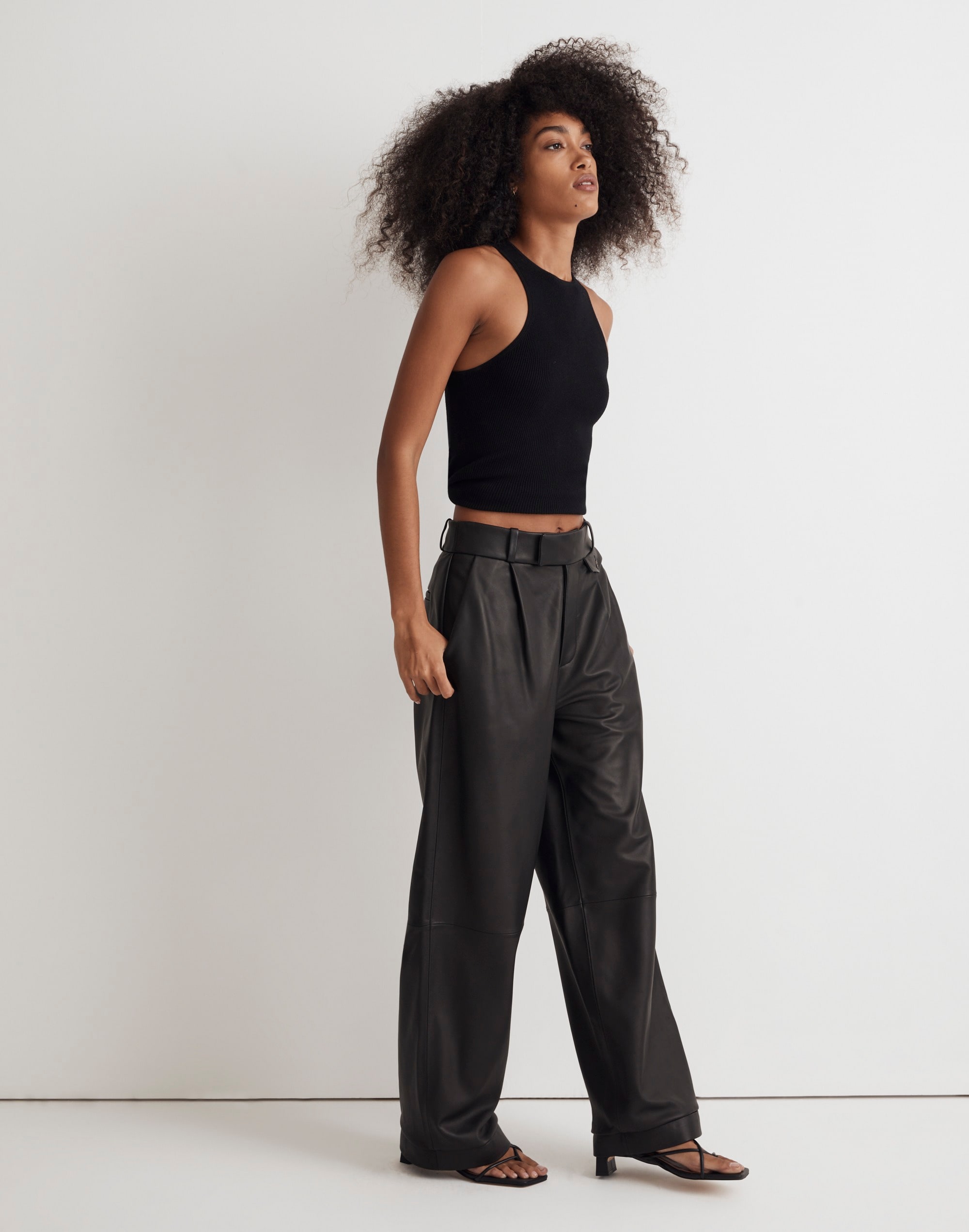 The Rosedale High-Rise Straight Pant in Leather