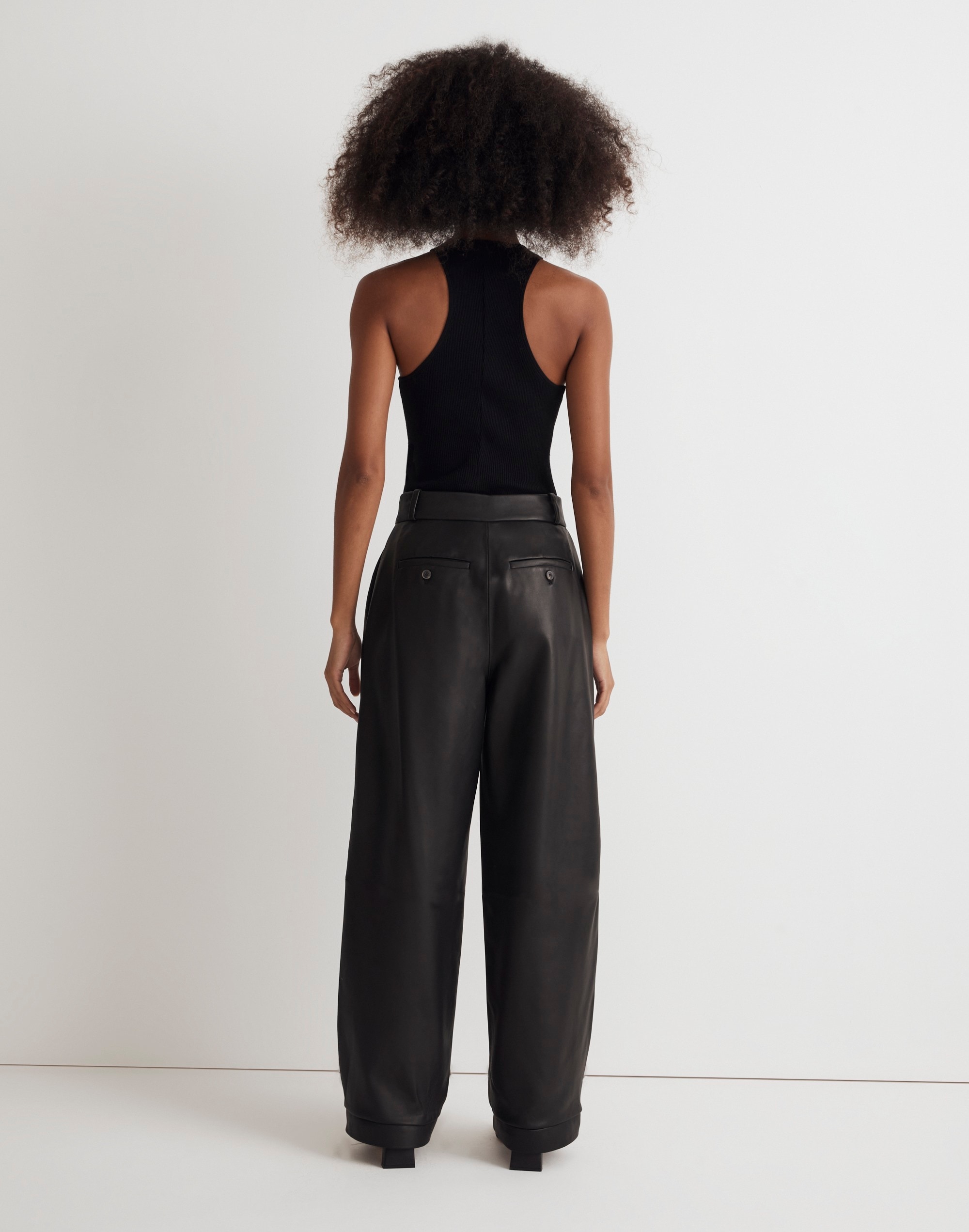 The Rosedale High-Rise Straight Pant in Leather