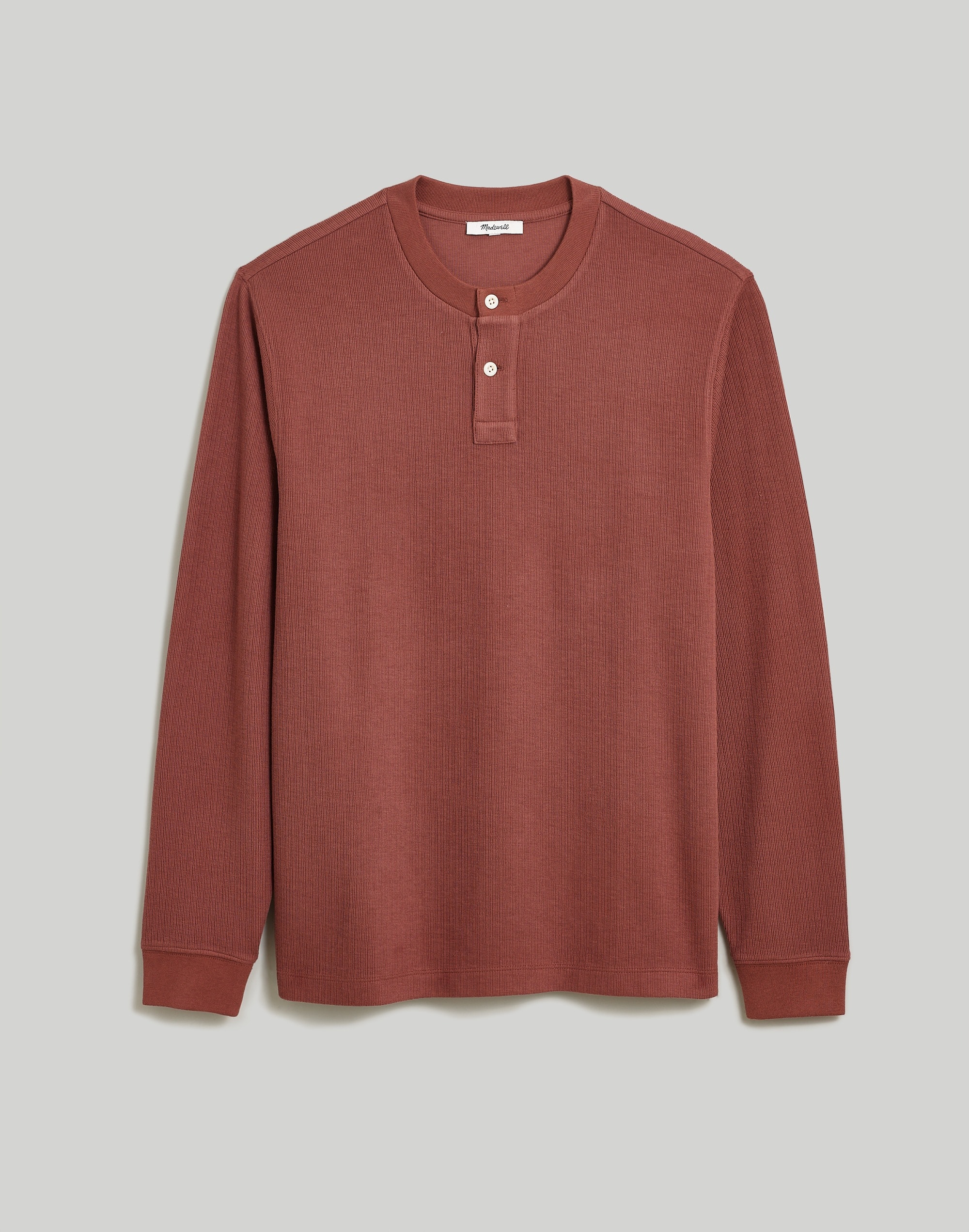Textured Long-Sleeve Henley Tee