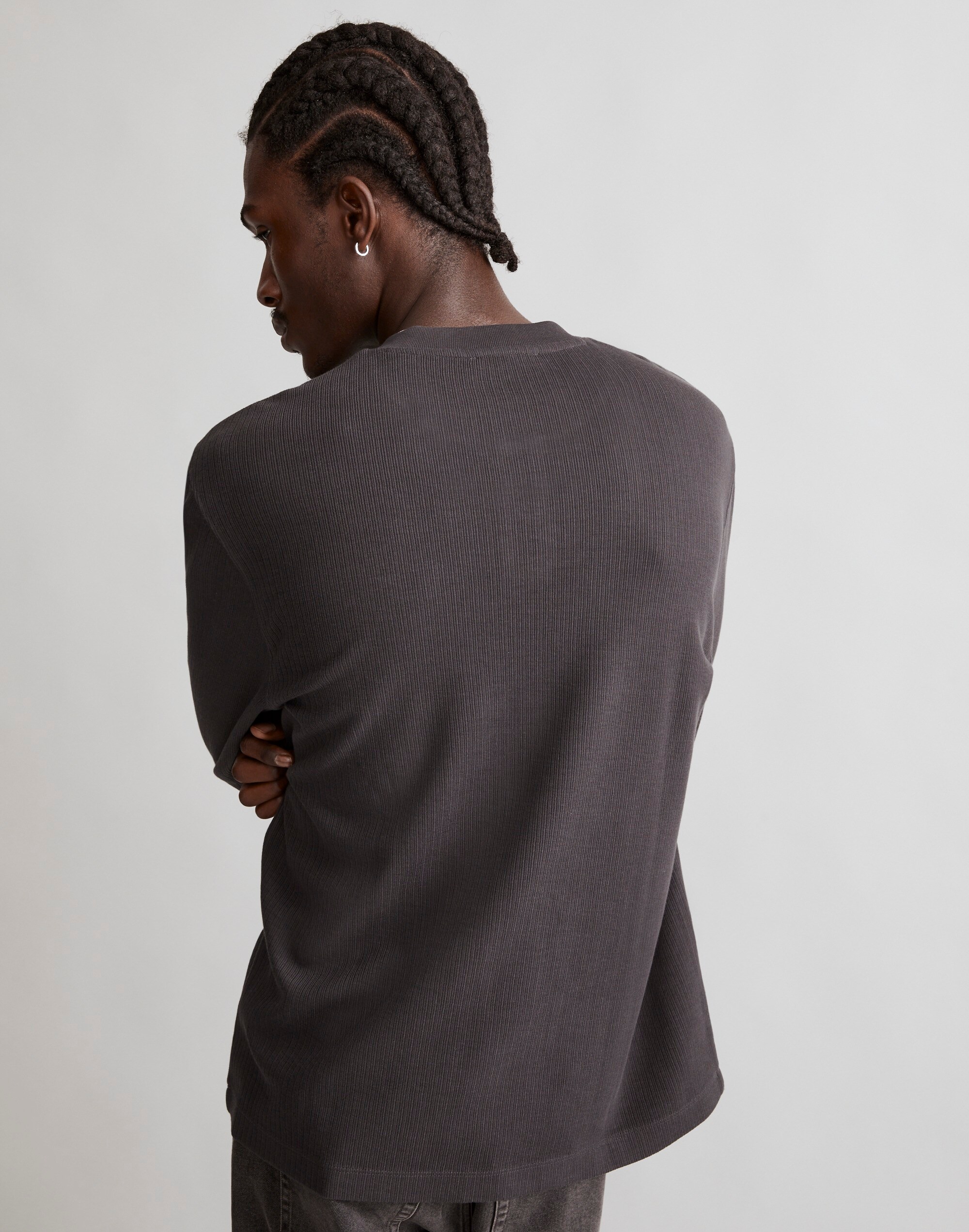 Textured Long-Sleeve Henley Tee