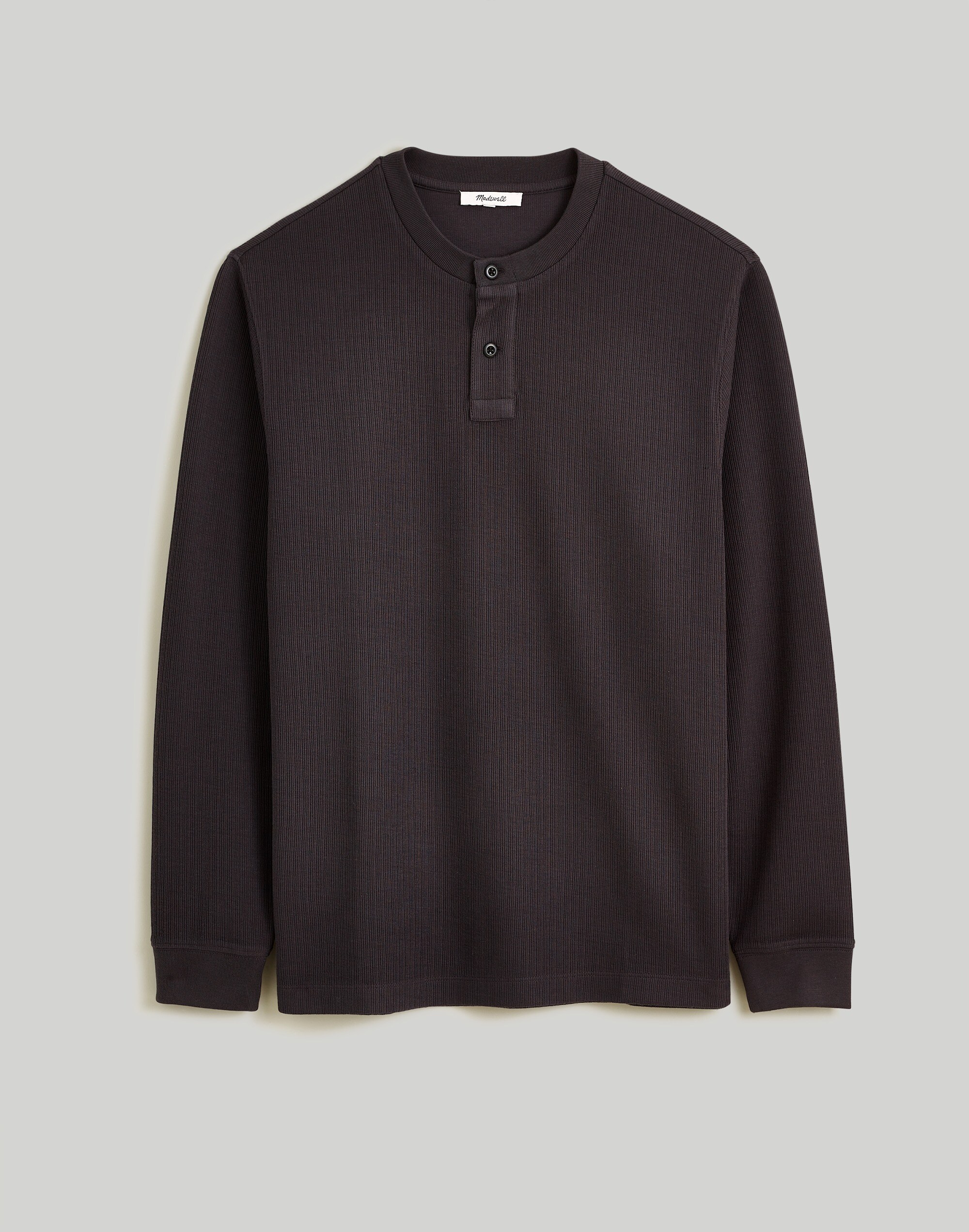 Textured Long-Sleeve Henley Tee