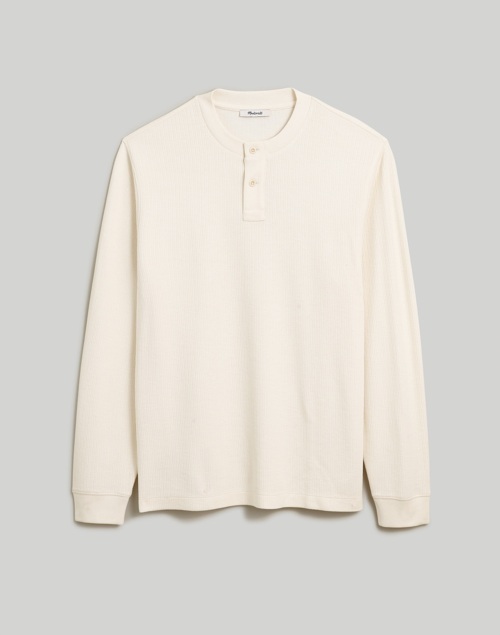 Textured Long-Sleeve Henley Tee