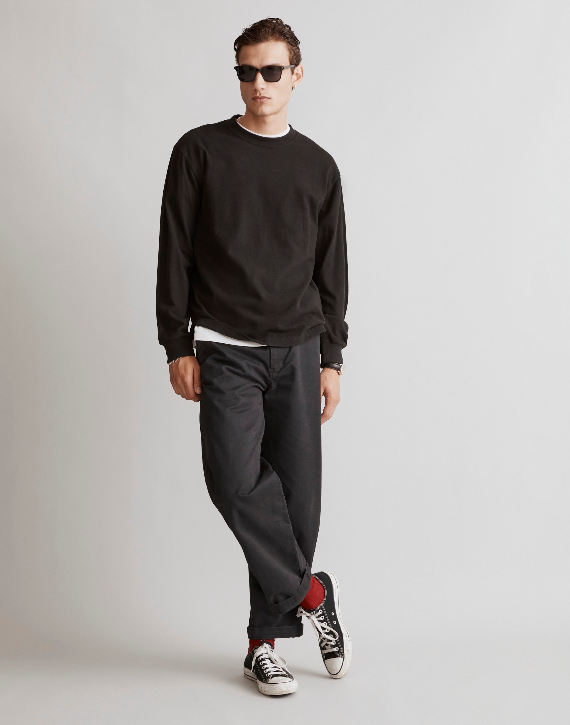 Brushed Long-Sleeve Boxy Tee