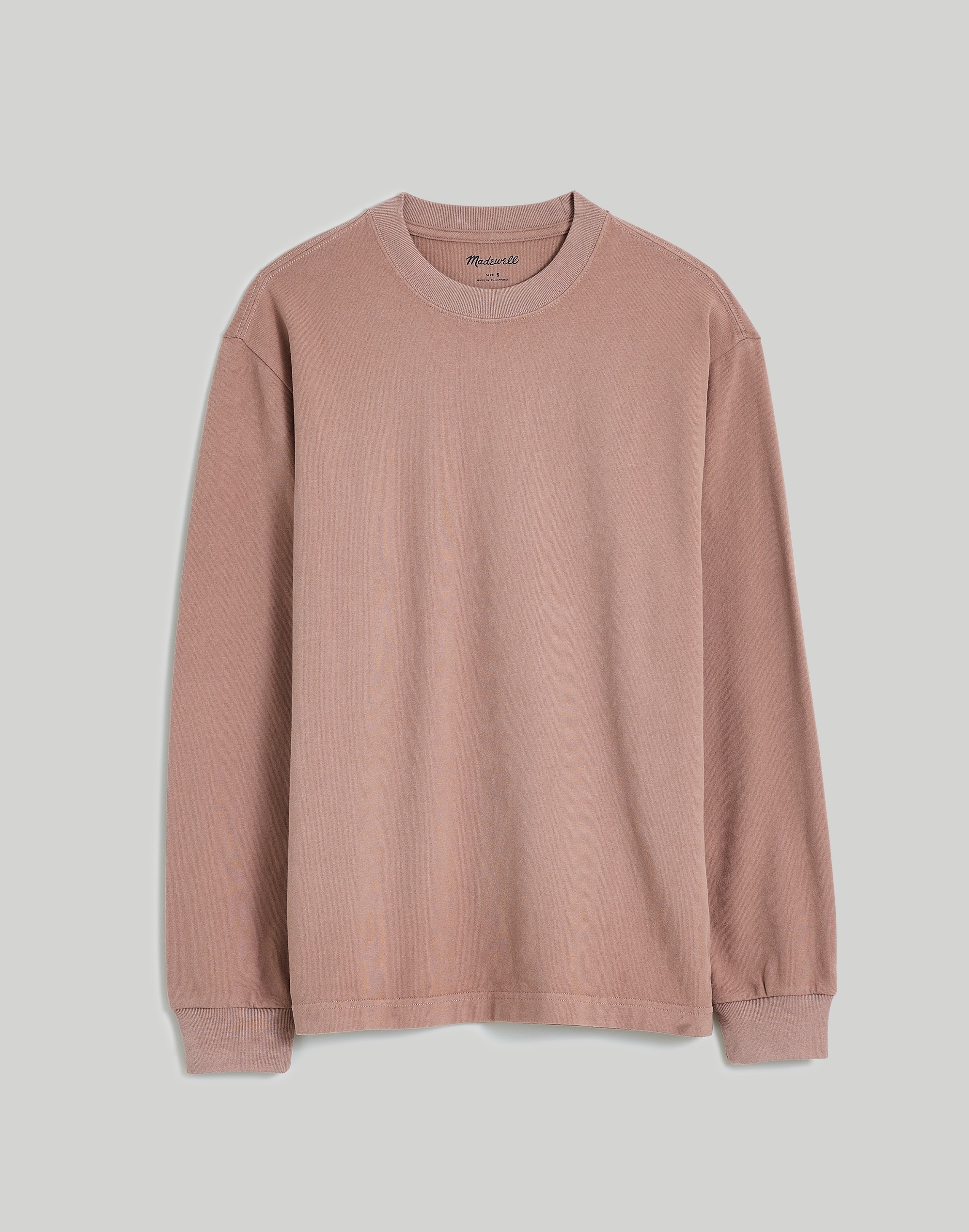 Brushed Long-Sleeve Boxy Tee in wet pebble image 5