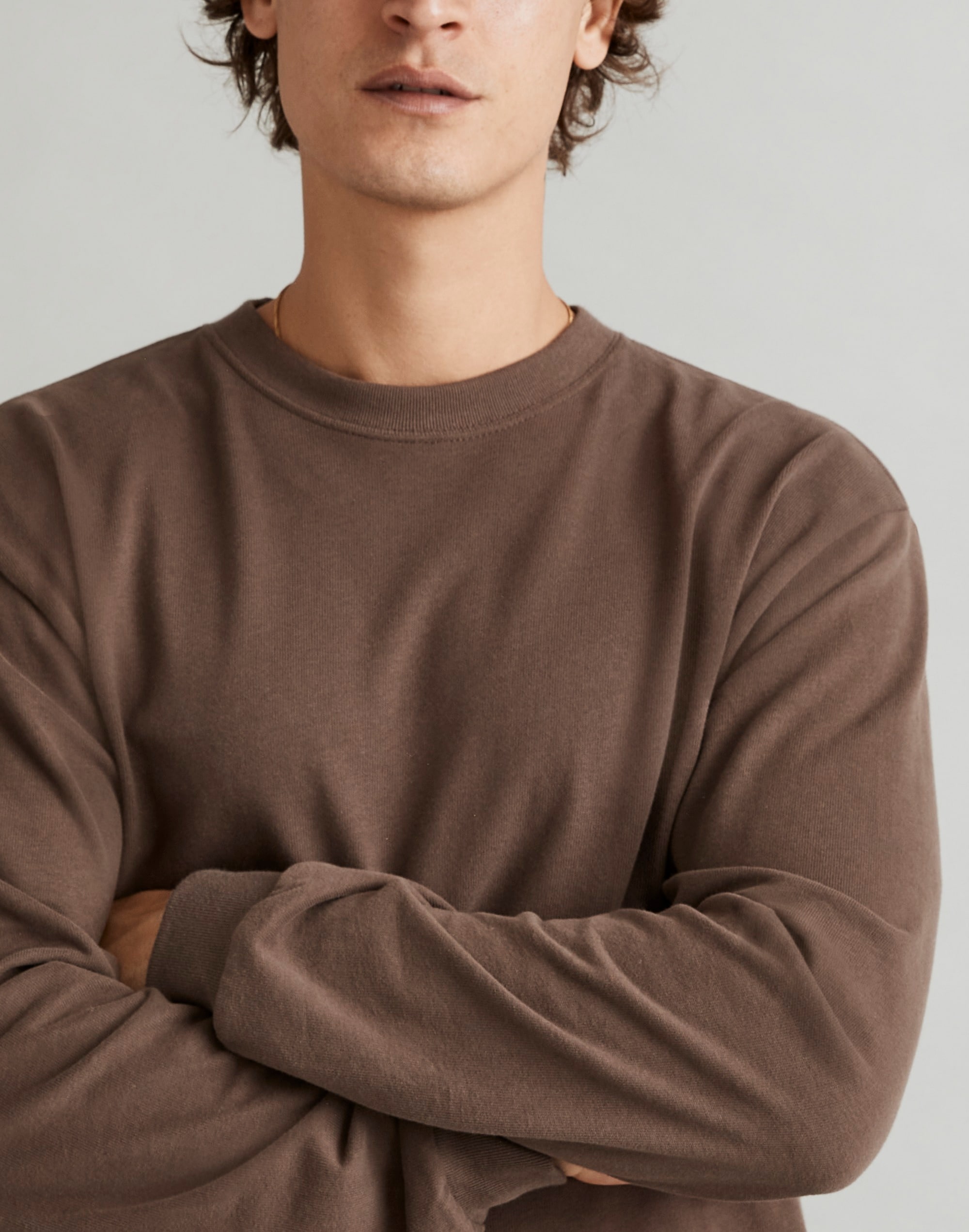 Brushed Long-Sleeve Boxy Tee