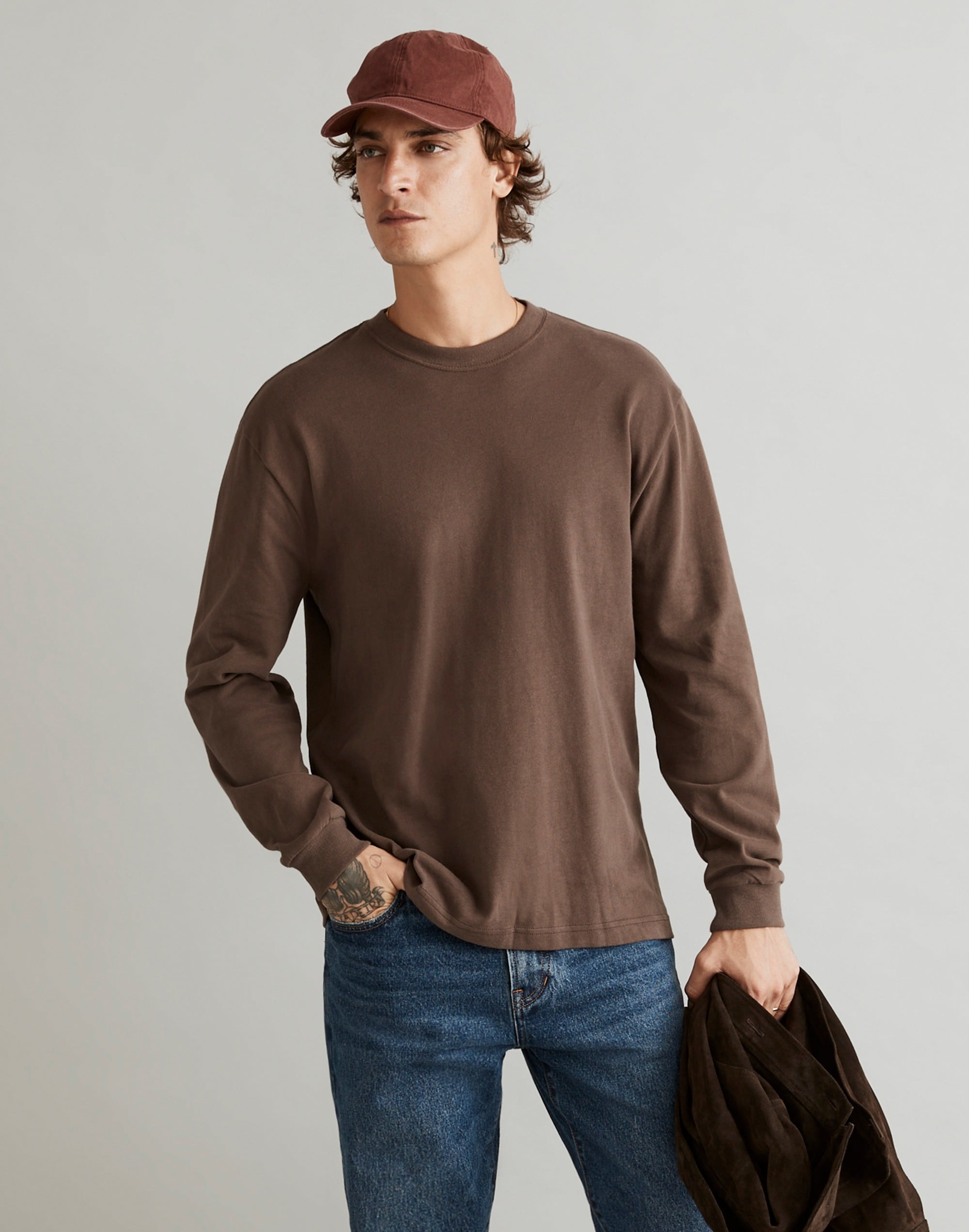 Brushed Long-Sleeve Boxy Tee
