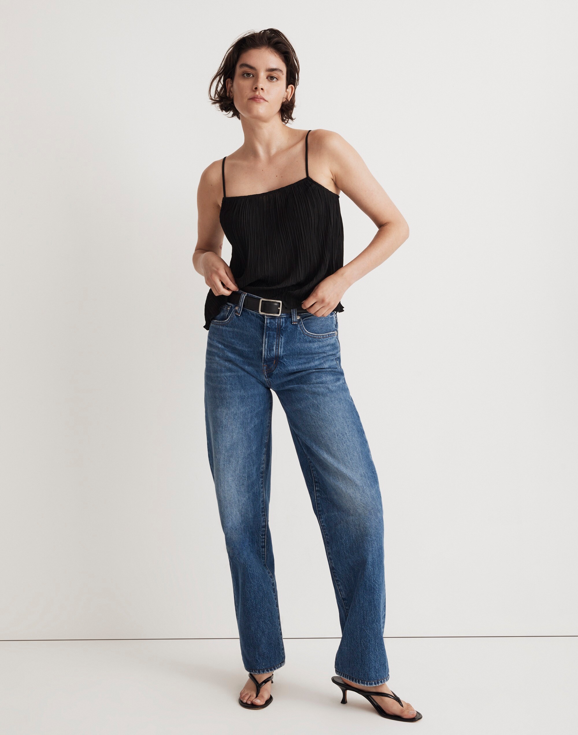 Pliss&eacute; Crop Cami Tank