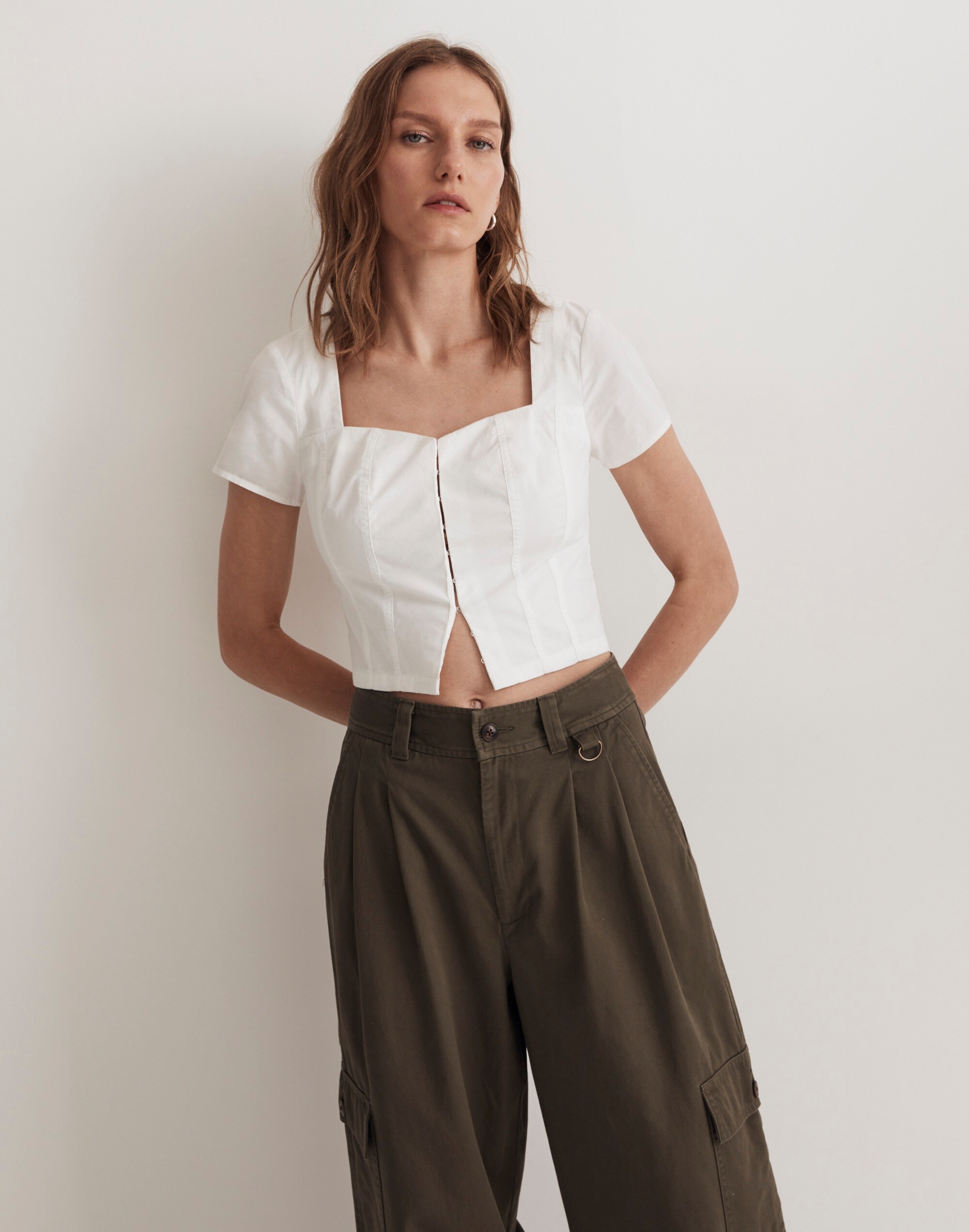 Poplin Hook-Front Top