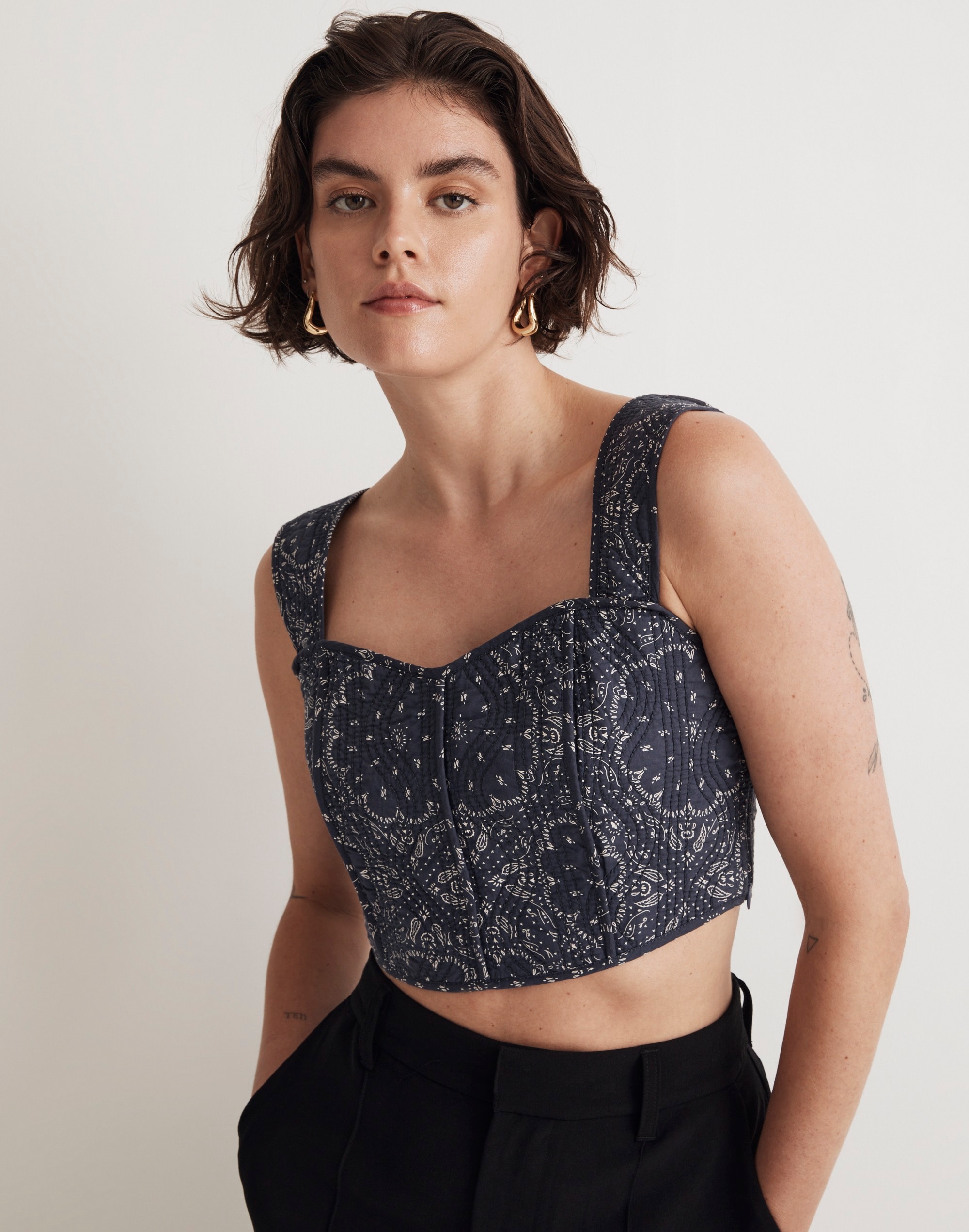 Quilted Sweetheart Crop Top
