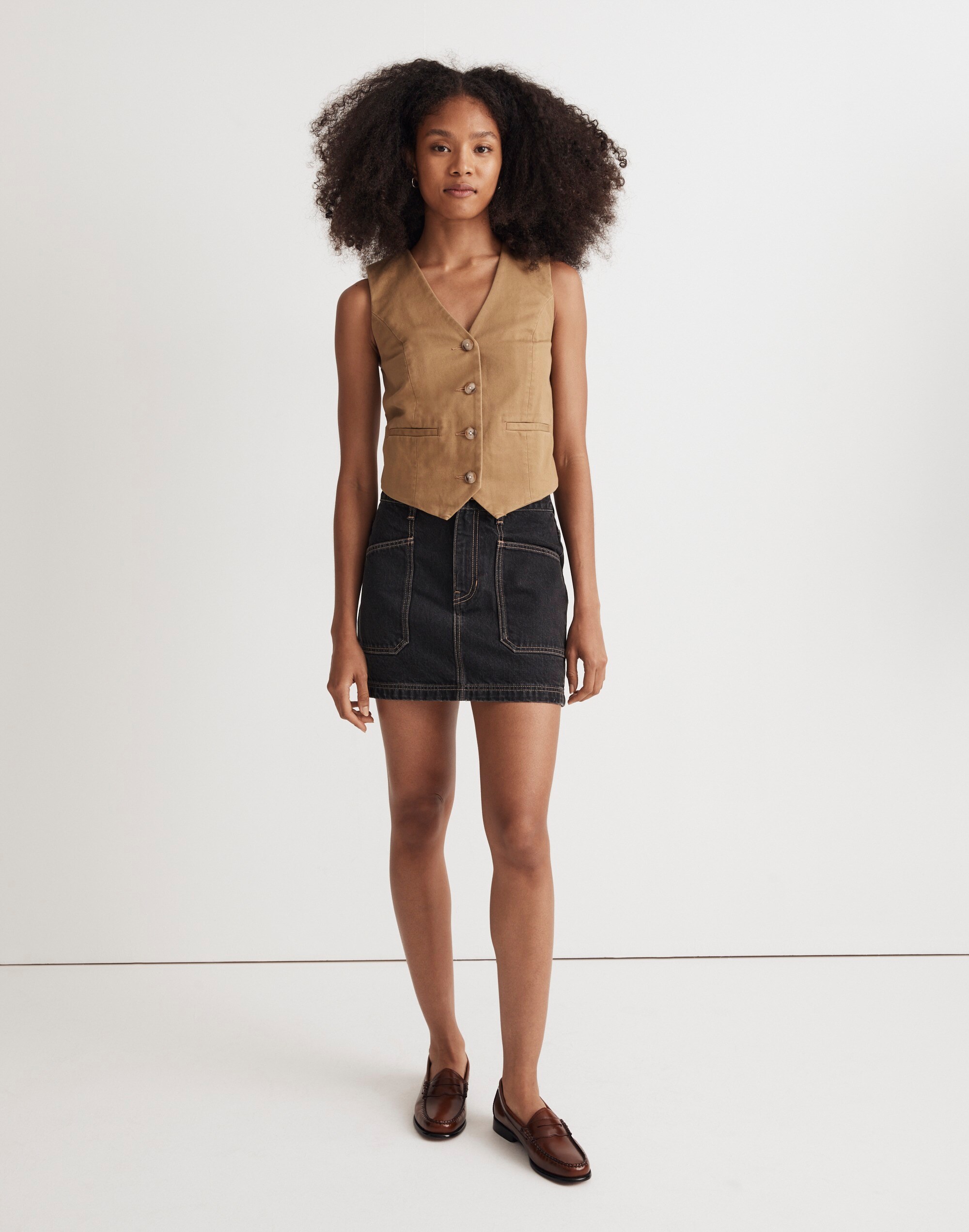 Button-Front Vest in (Re)generative Chino