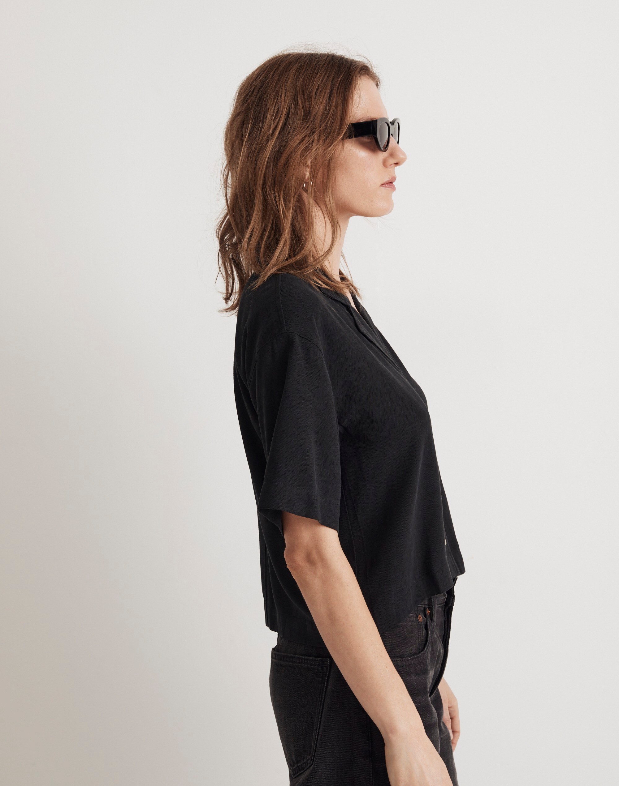 Button-Front Resort Shirt in Lusterweave