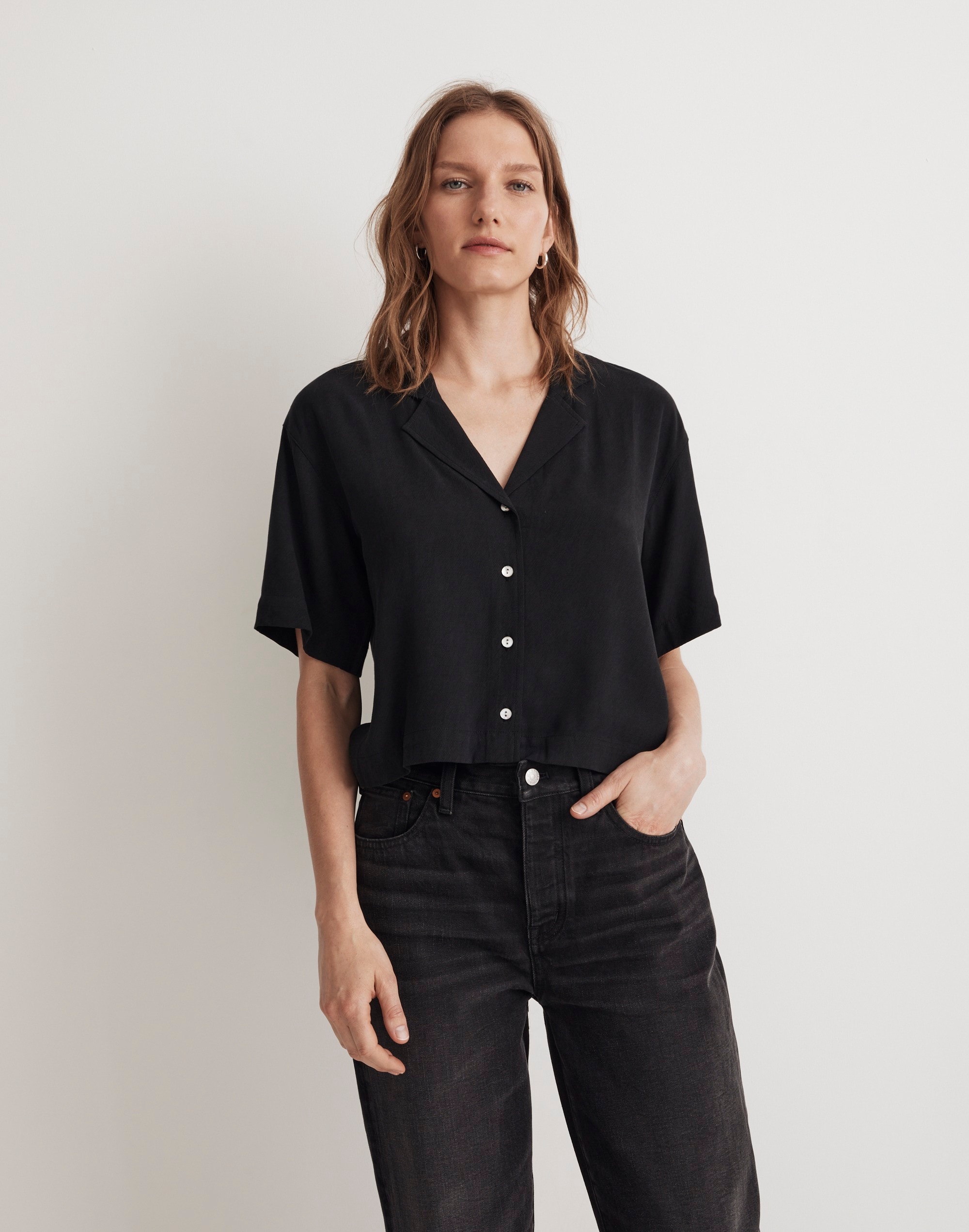 Button-Front Resort Shirt in Lusterweave