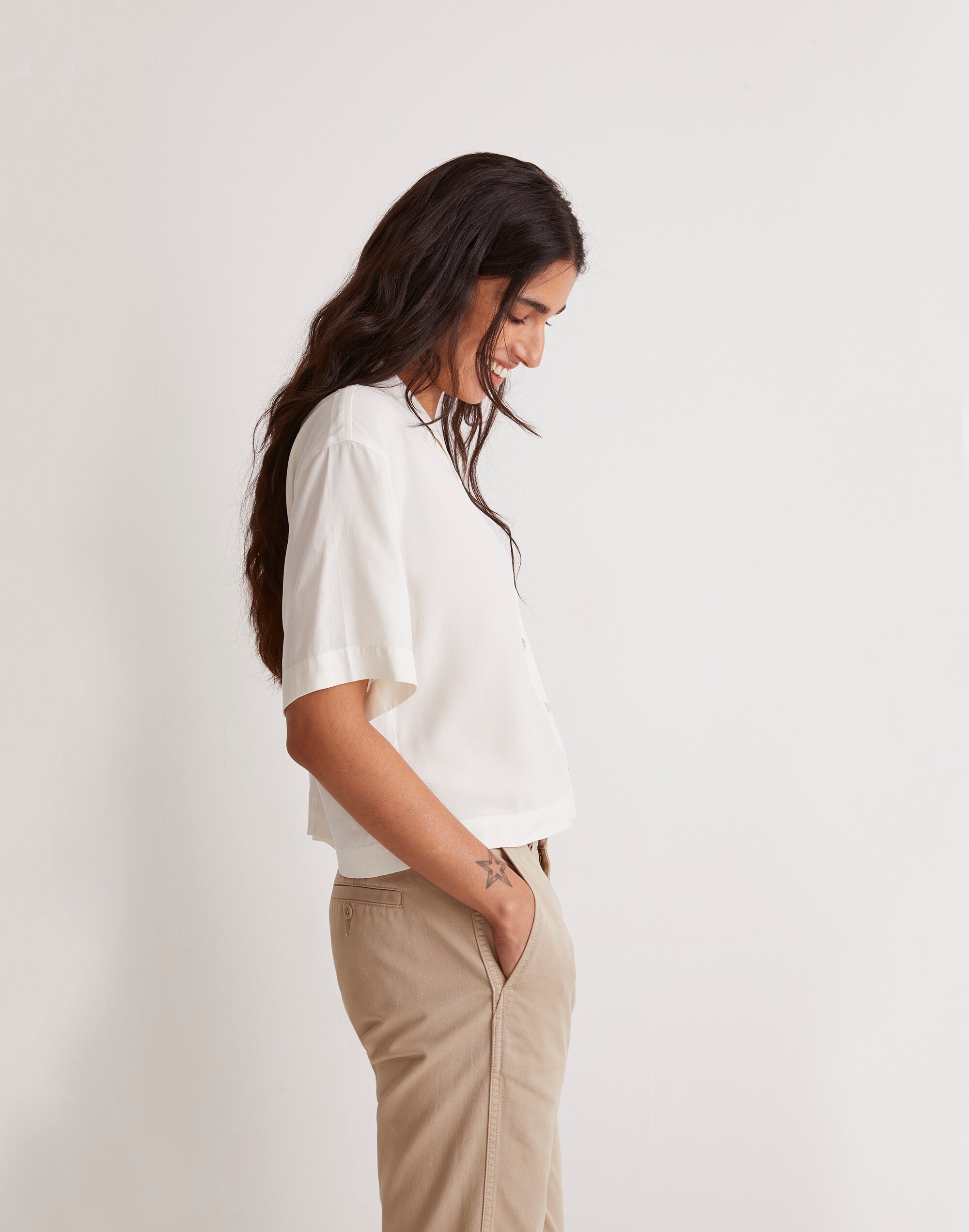Button-Front Resort Shirt in Lusterweave