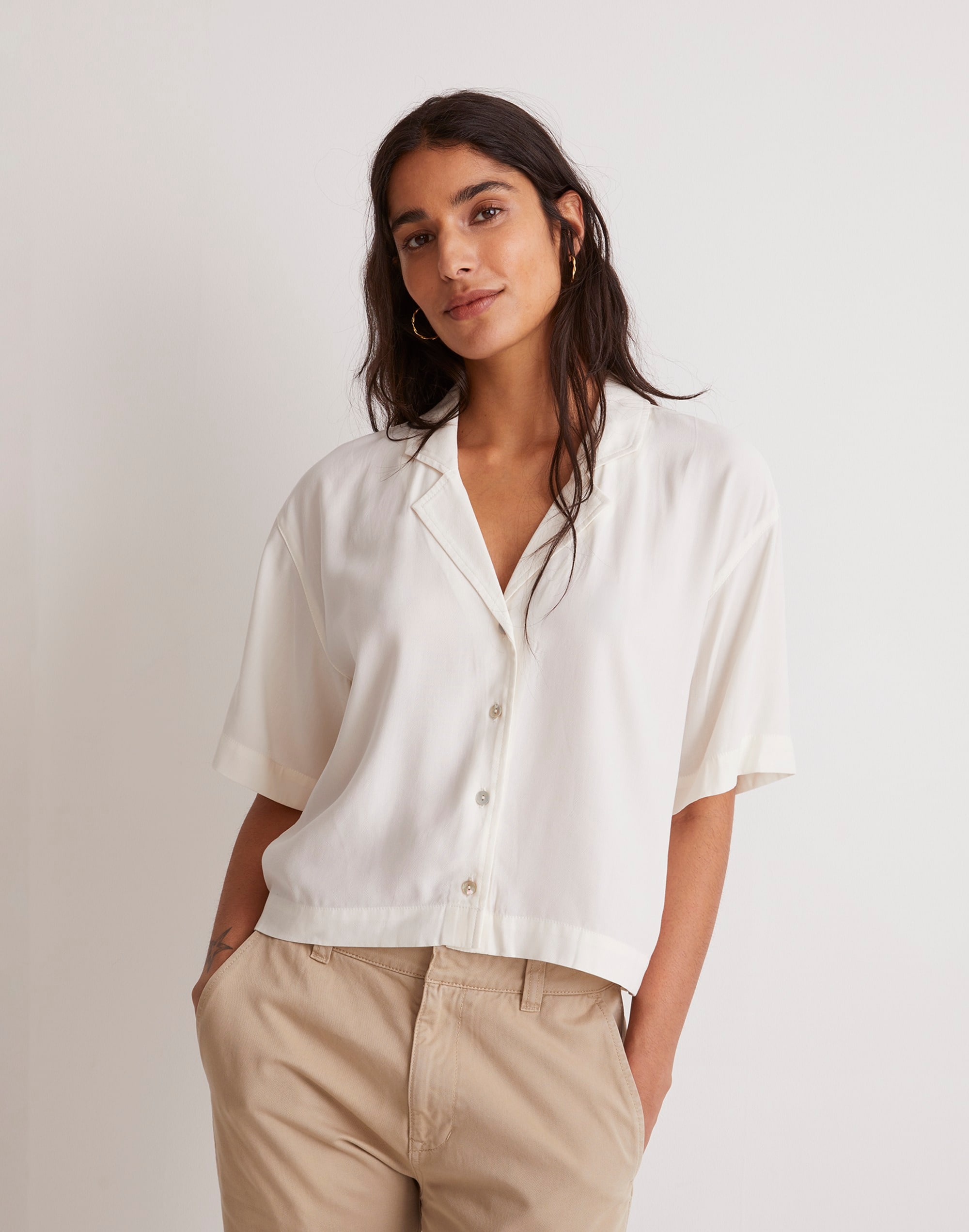 Button-Front Resort Shirt in Lusterweave