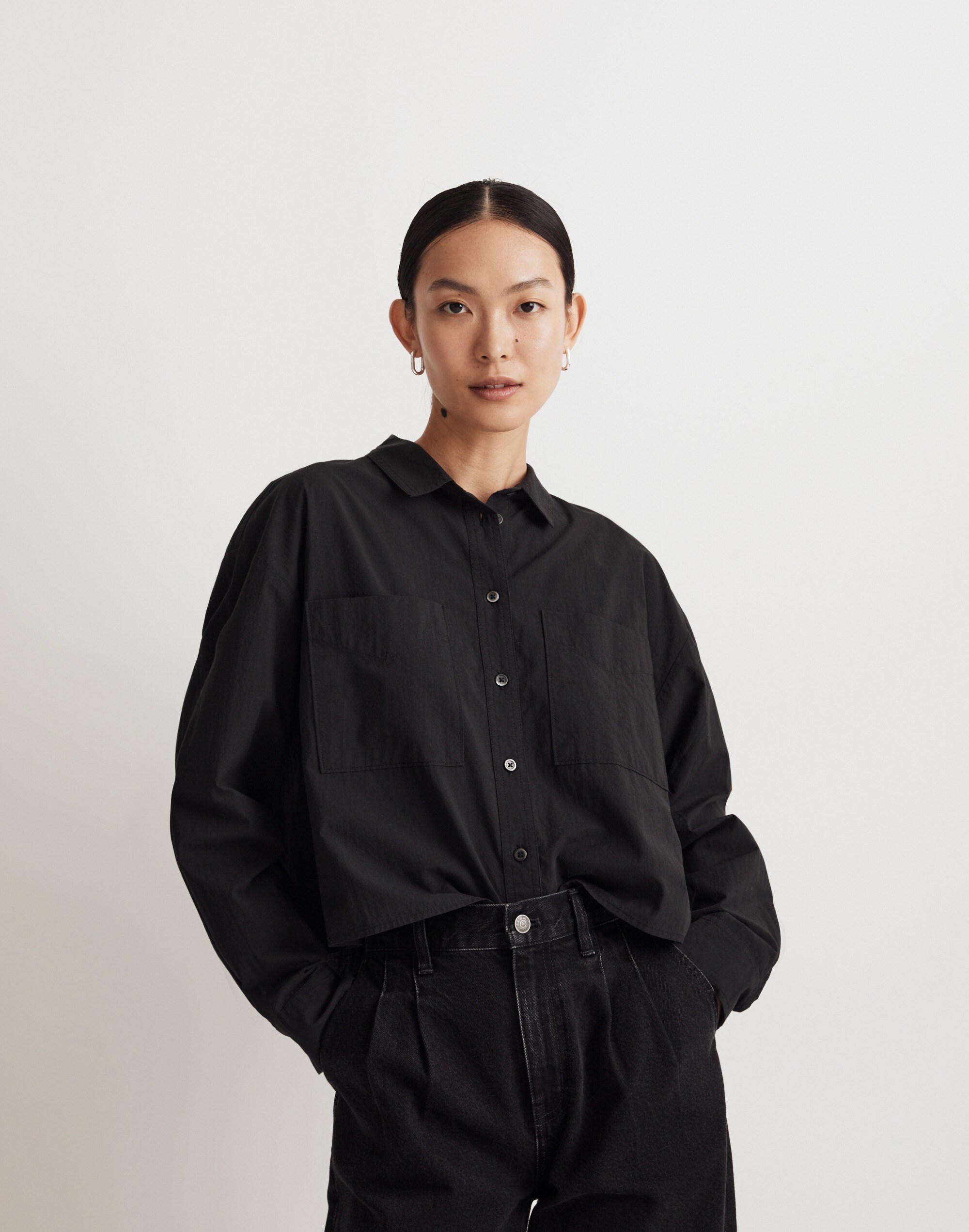 the signature poplin crop shirt