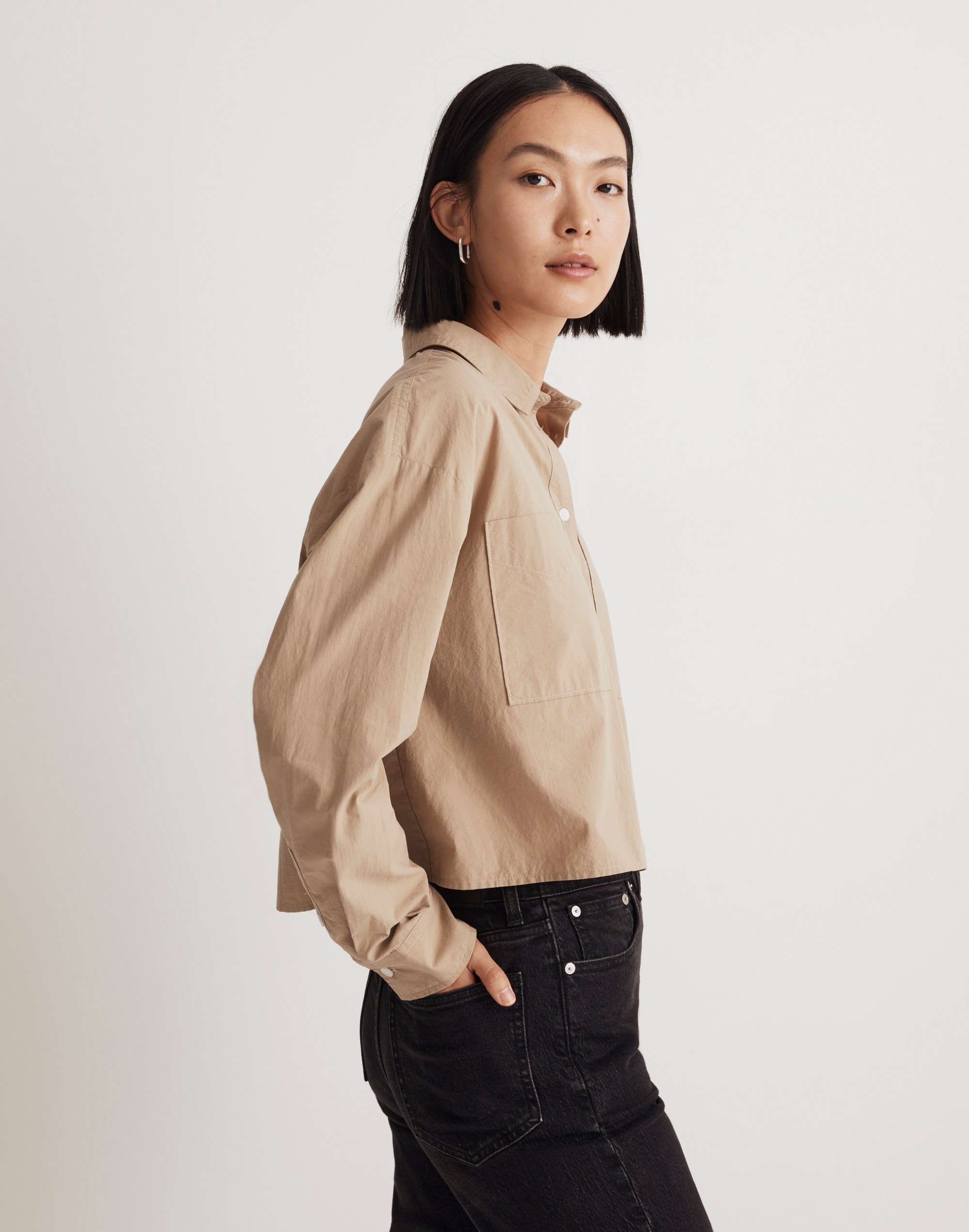 The Signature Poplin Crop Shirt