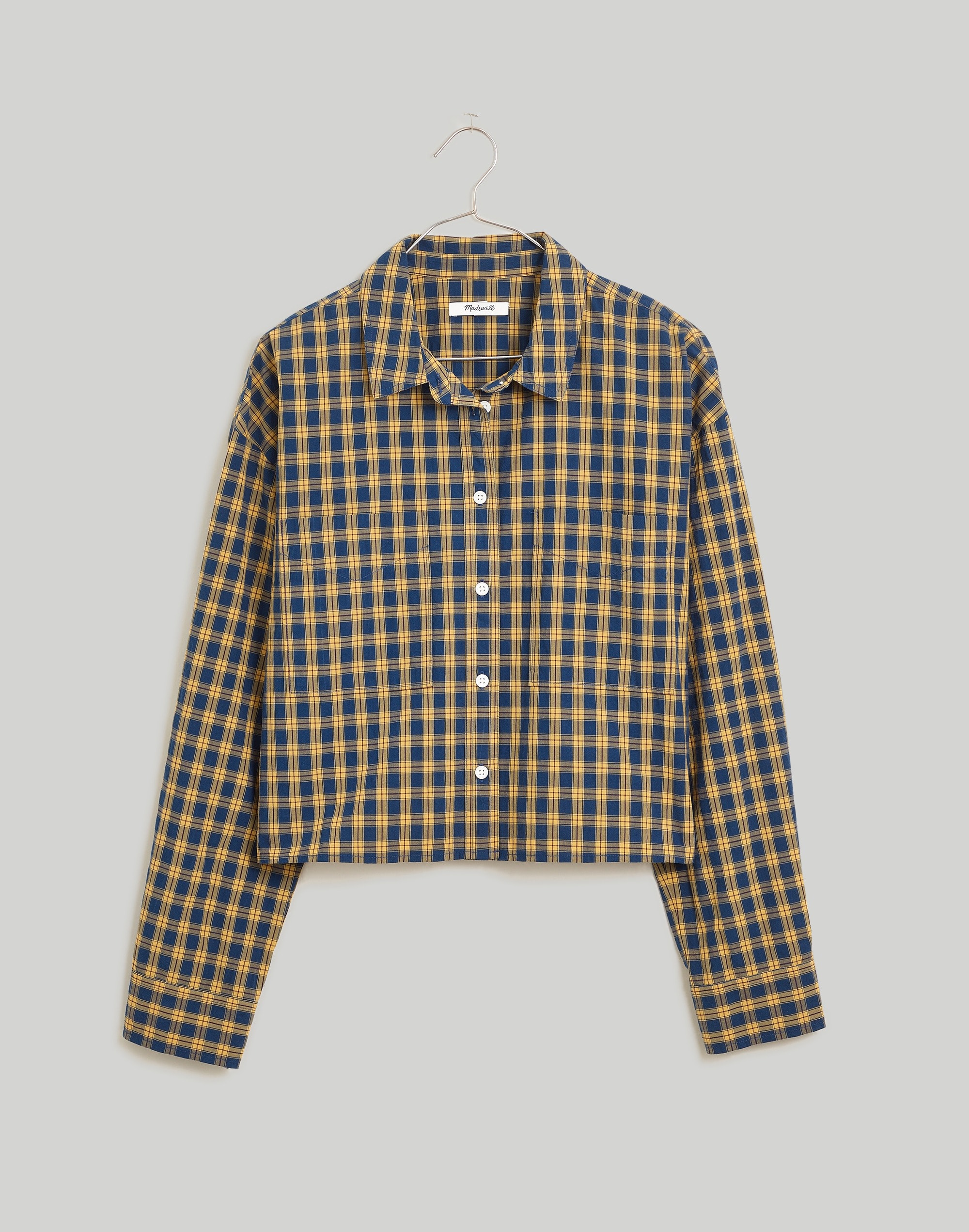 The Signature Poplin Crop Shirt in Plaid