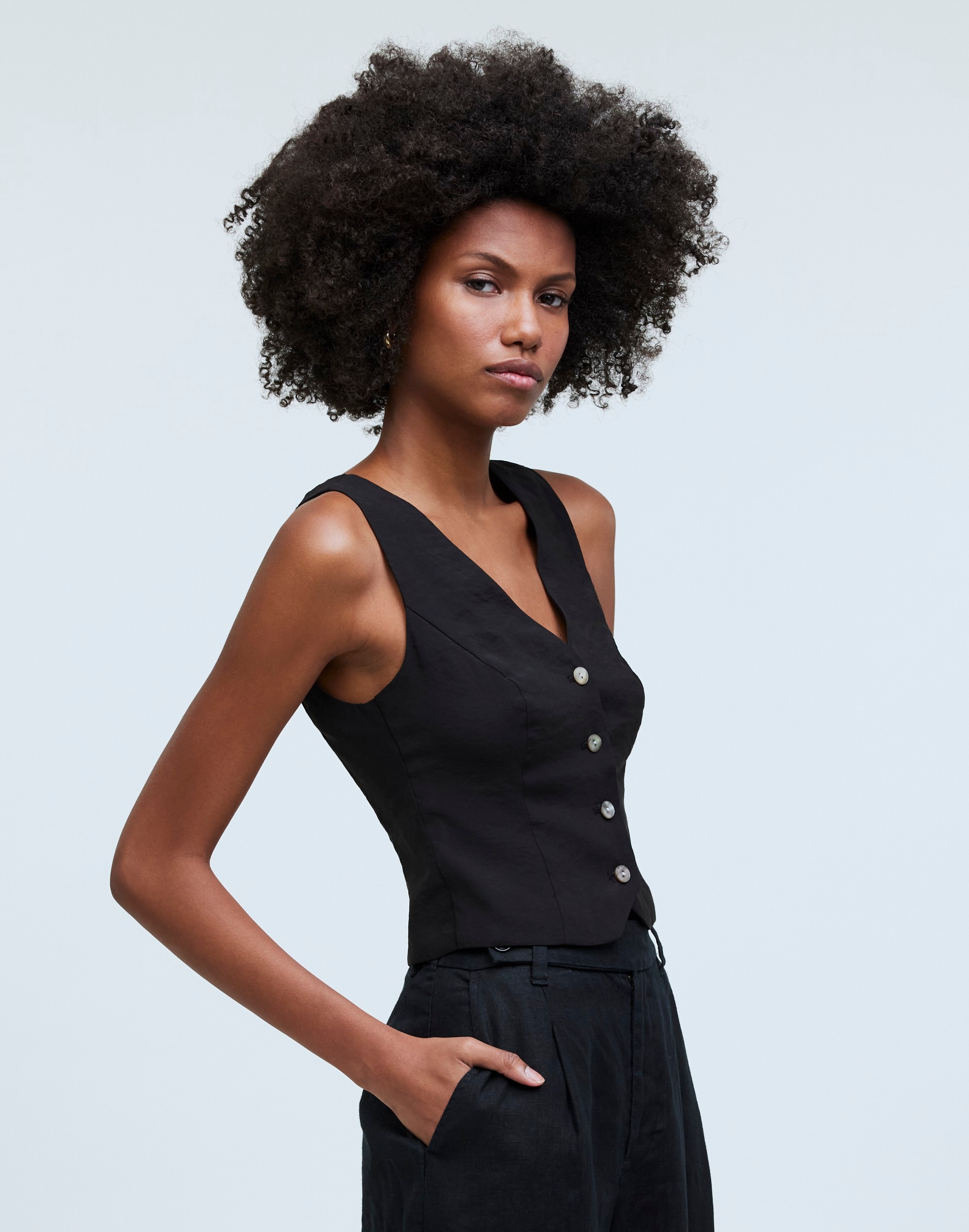 Katrina Crop Vest Top in Softdrape | Madewell