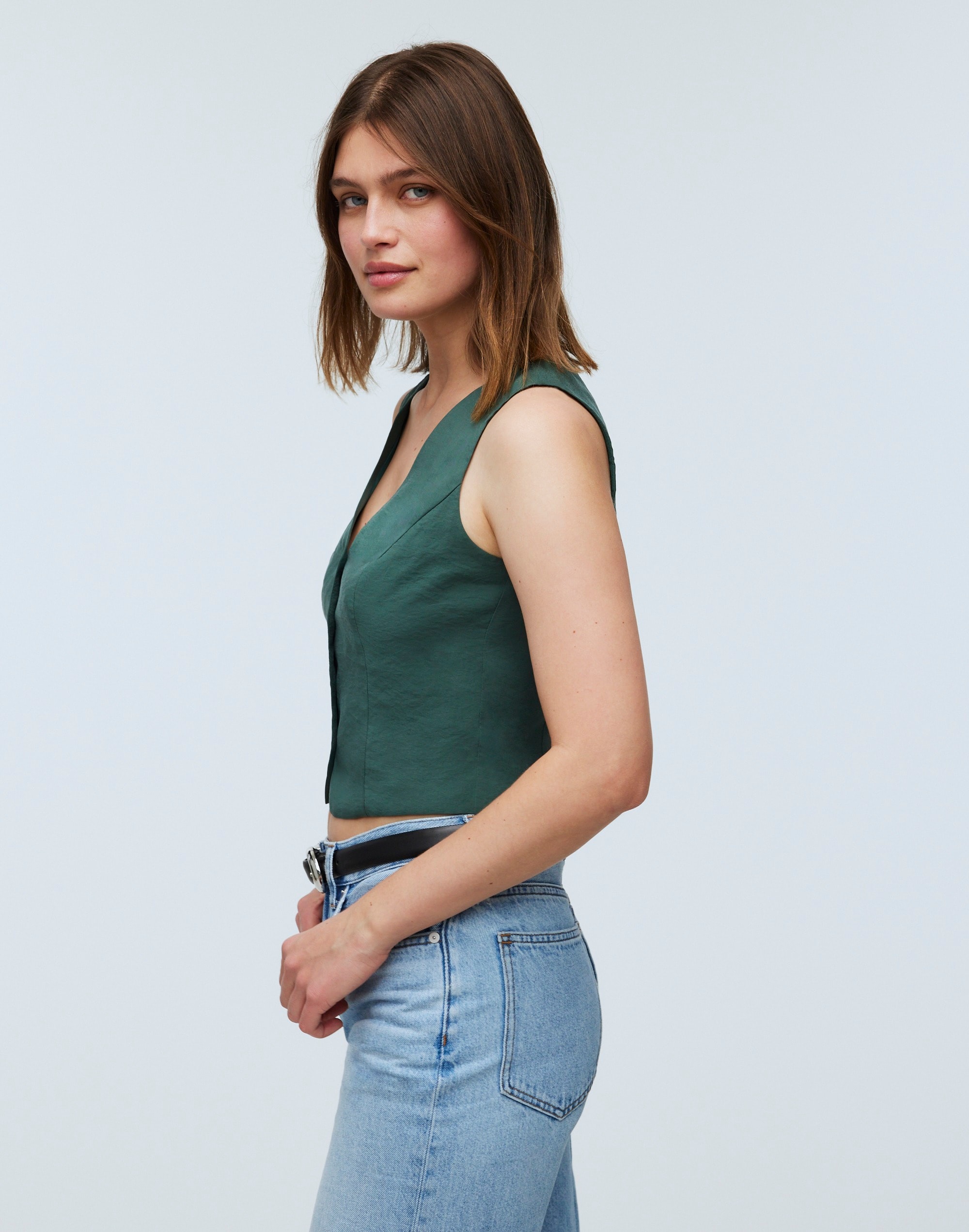 Katrina Crop Vest Top in Softdrape
