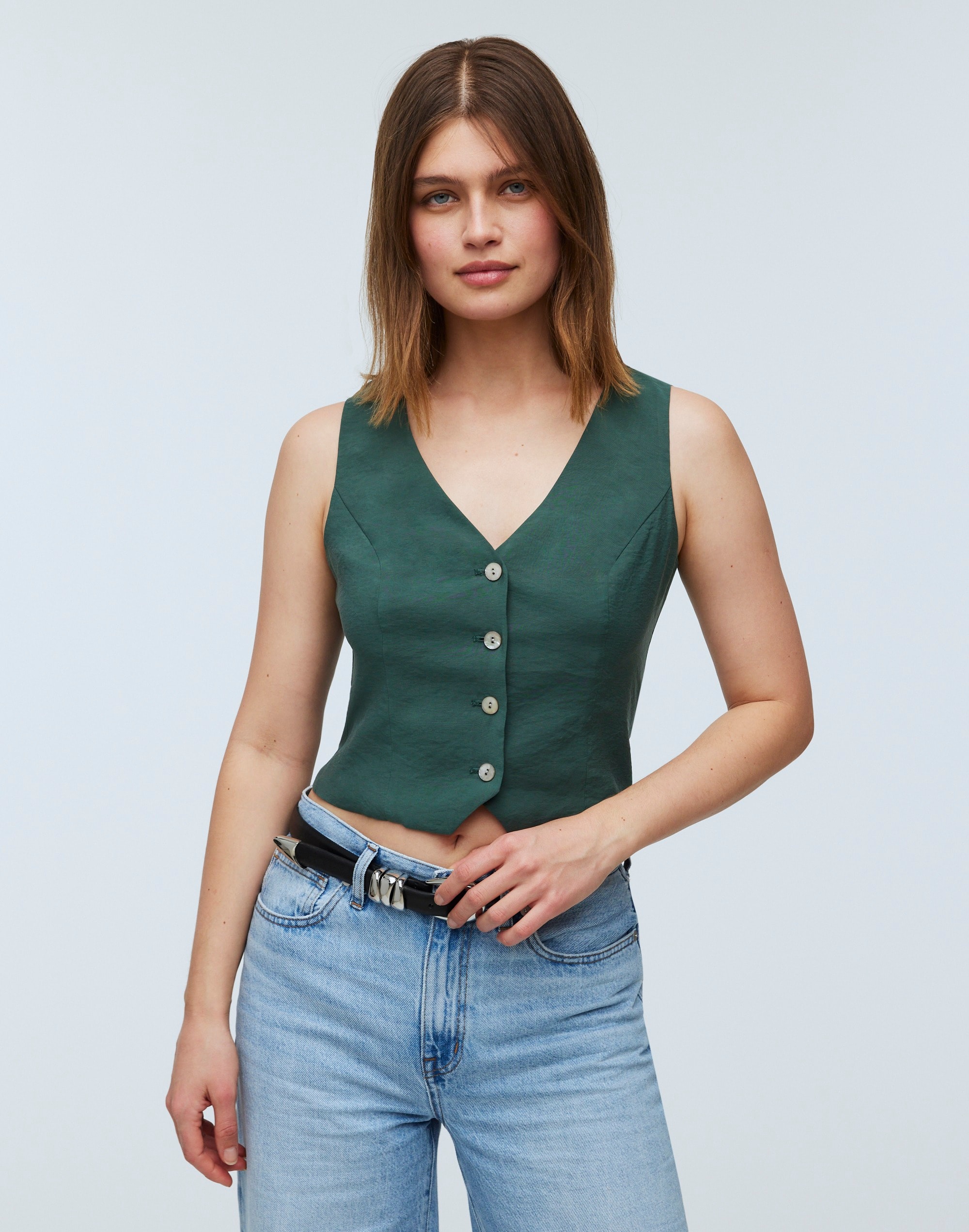 Katrina Crop Vest Top in Softdrape