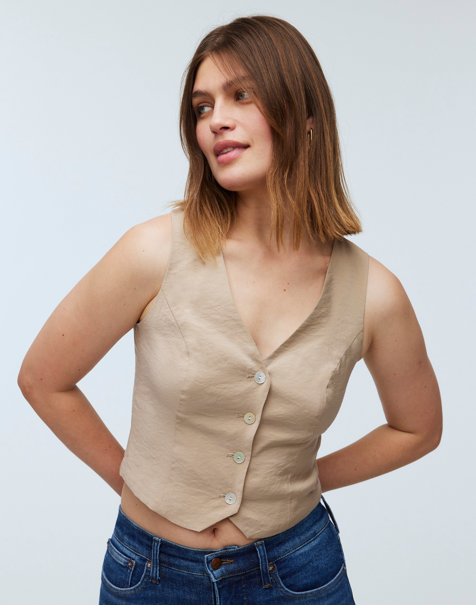 Katrina Crop Vest Top in Softdrape
