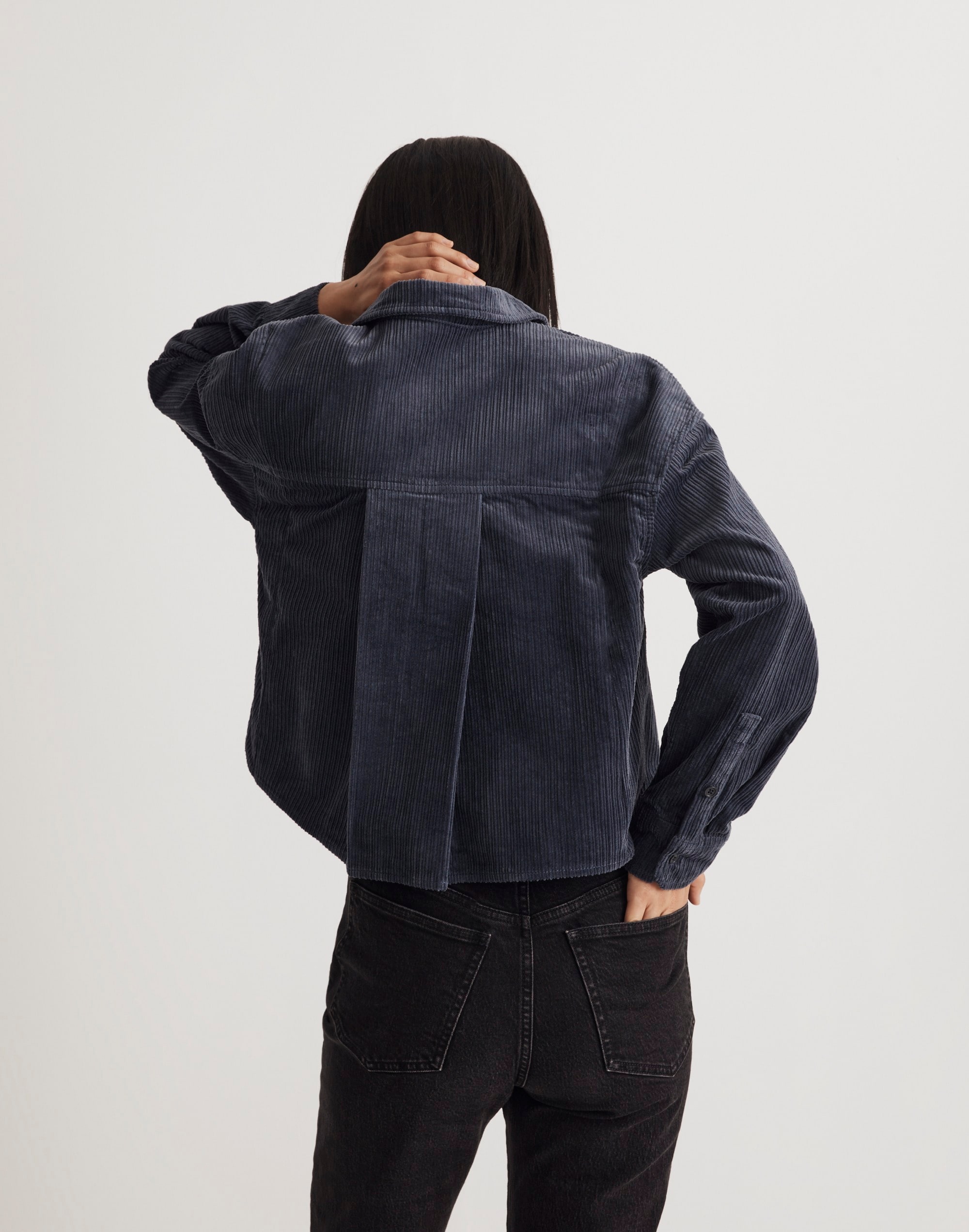 Variegated Corduroy Button-Up Shirt