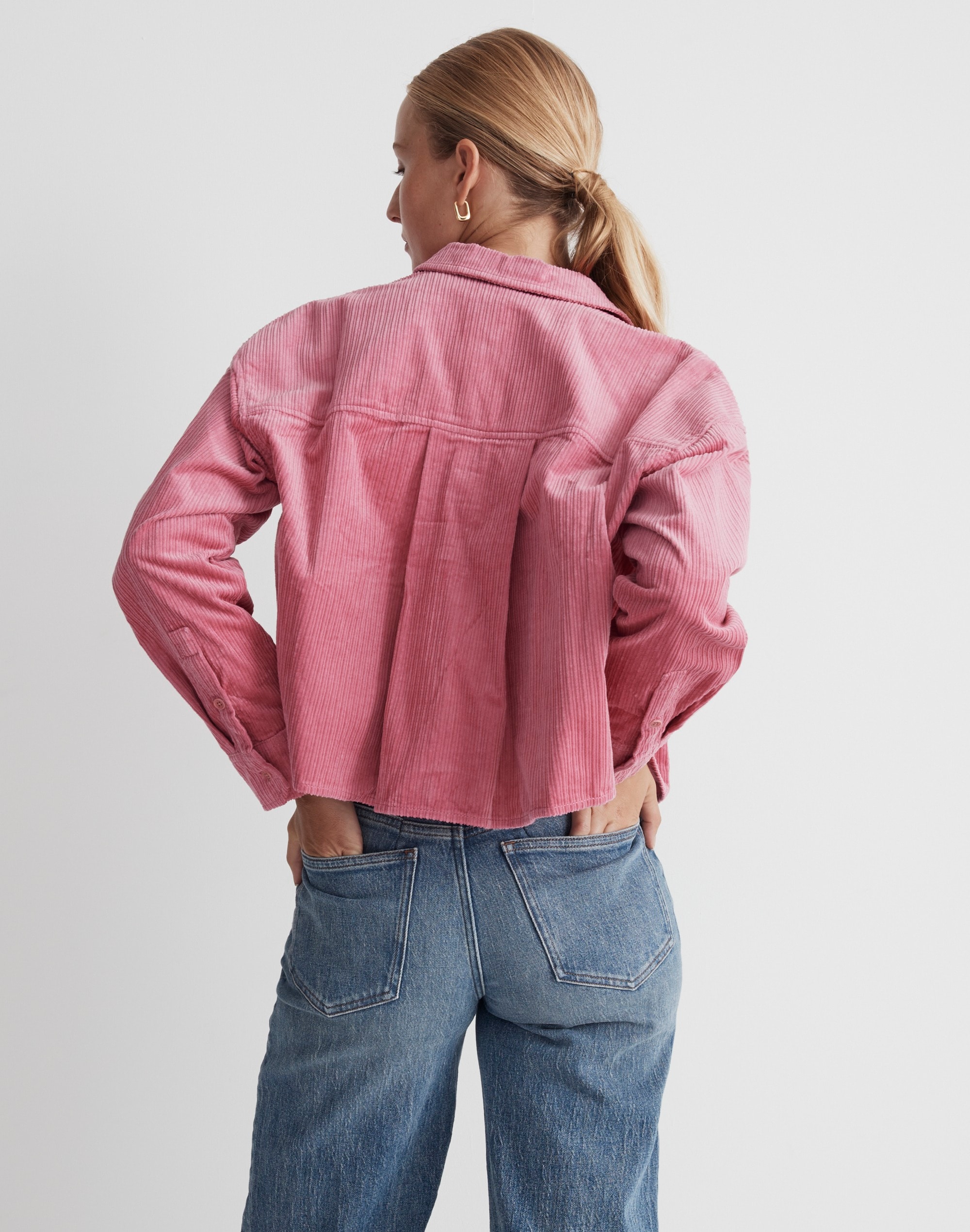 Variegated Corduroy Button-Up Shirt