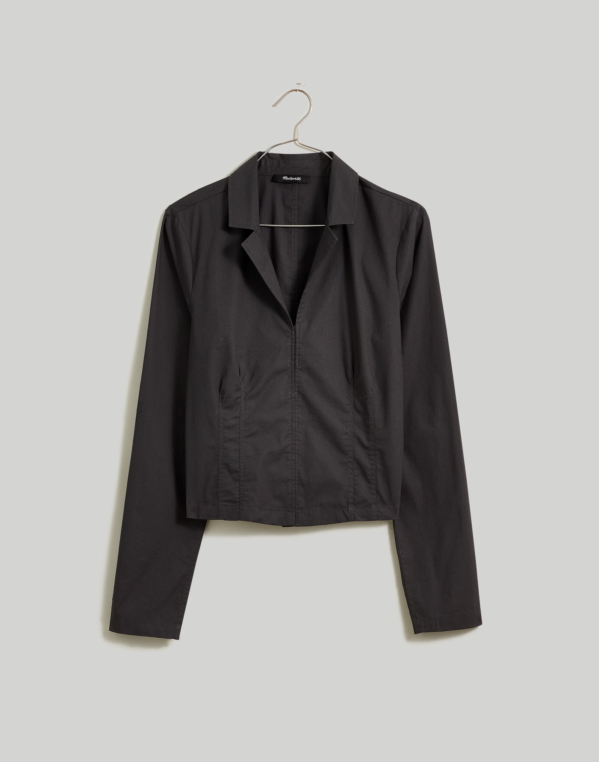 Poplin Hook-Front Shrunken Shirt