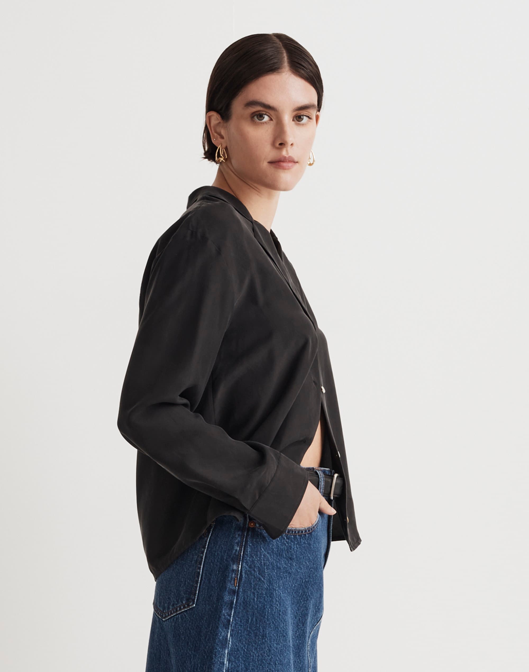 Silk Button-Up Shirt Alternate Image 3