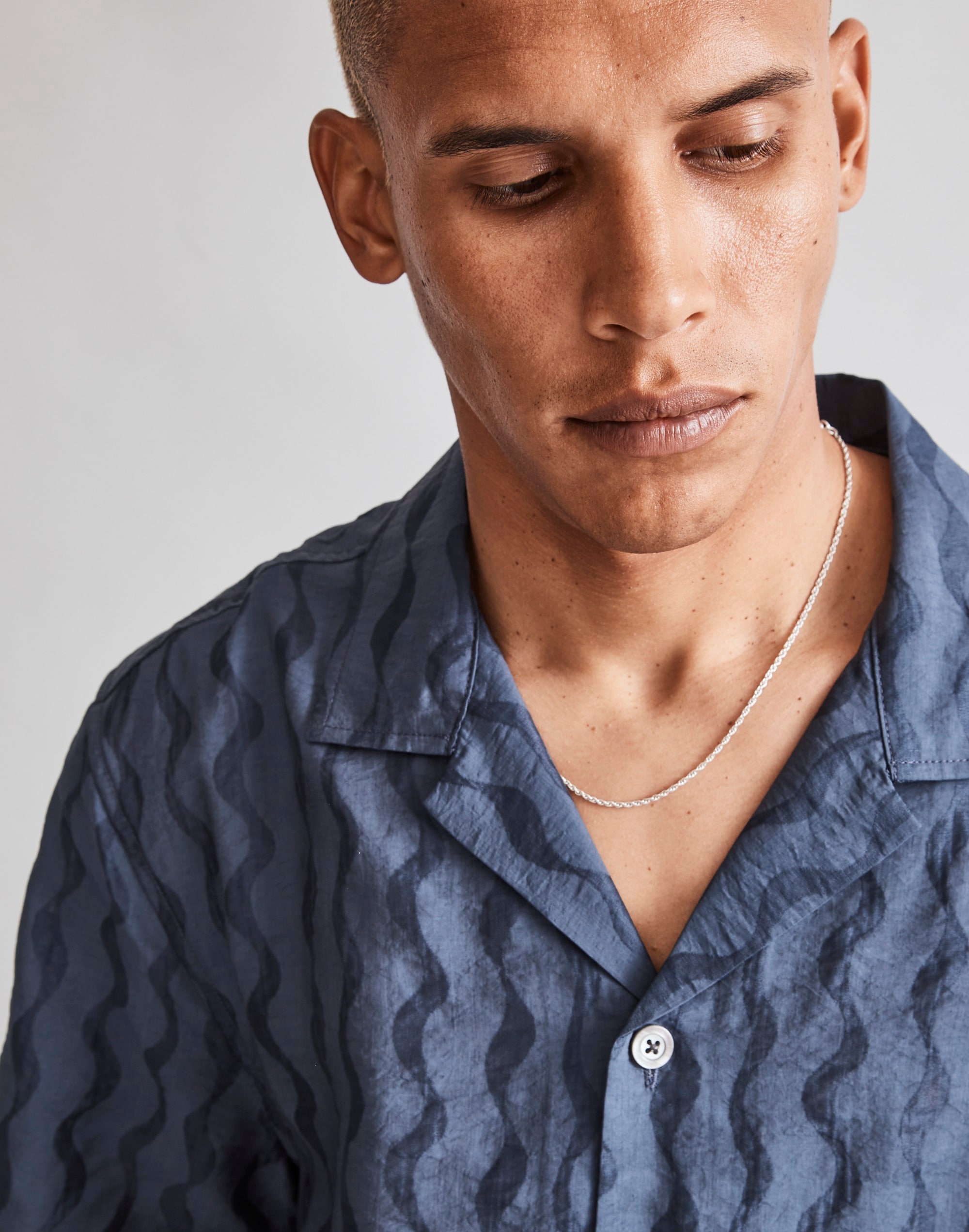 Boxy Short-Sleeve Shirt in Jacquard