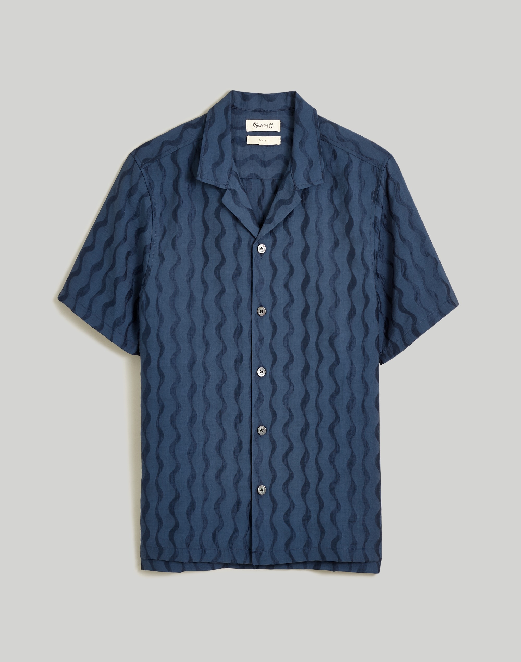 Boxy Short-Sleeve Shirt in Jacquard