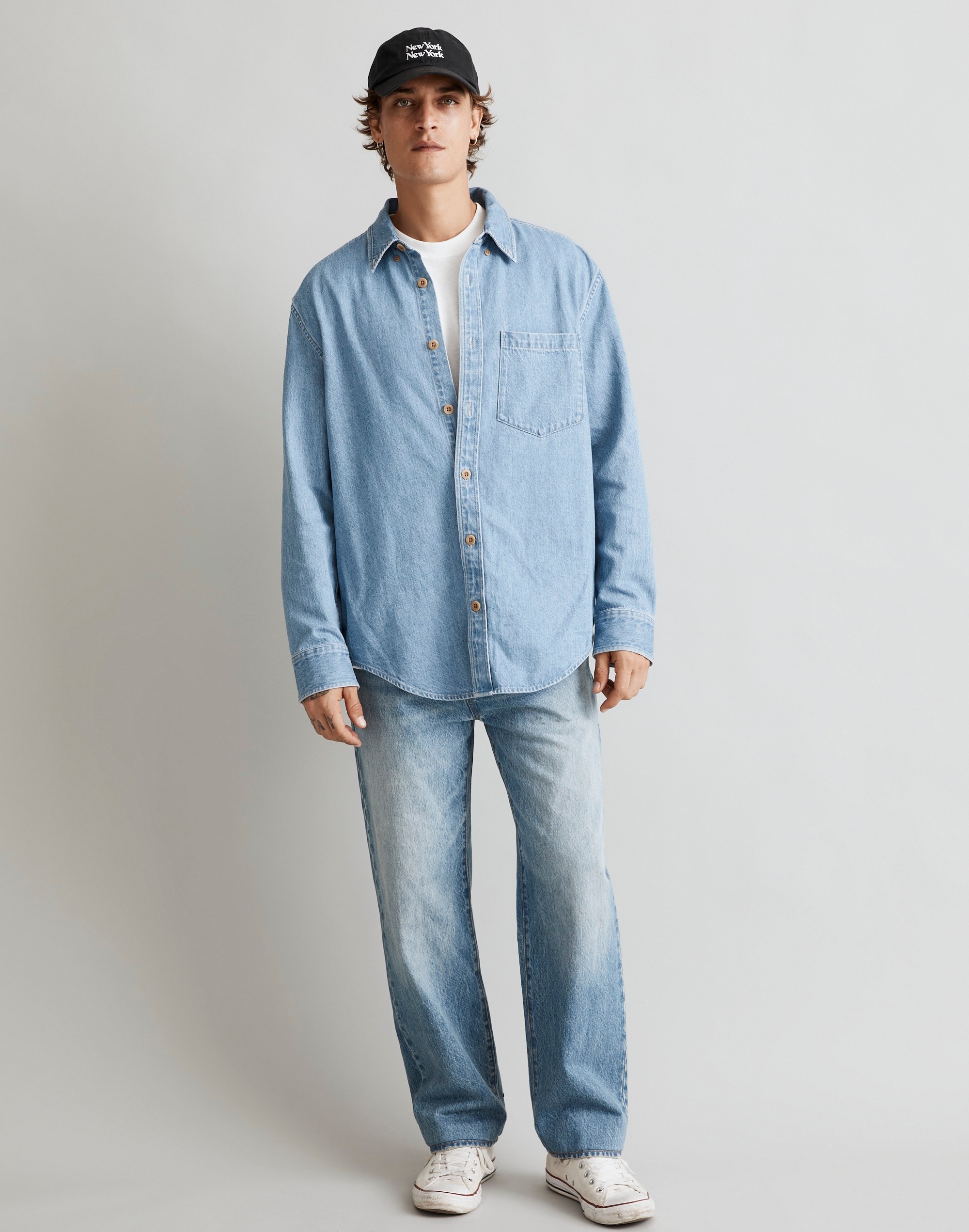 Denim Easy Long-Sleeve Shirt in Kersey Wash