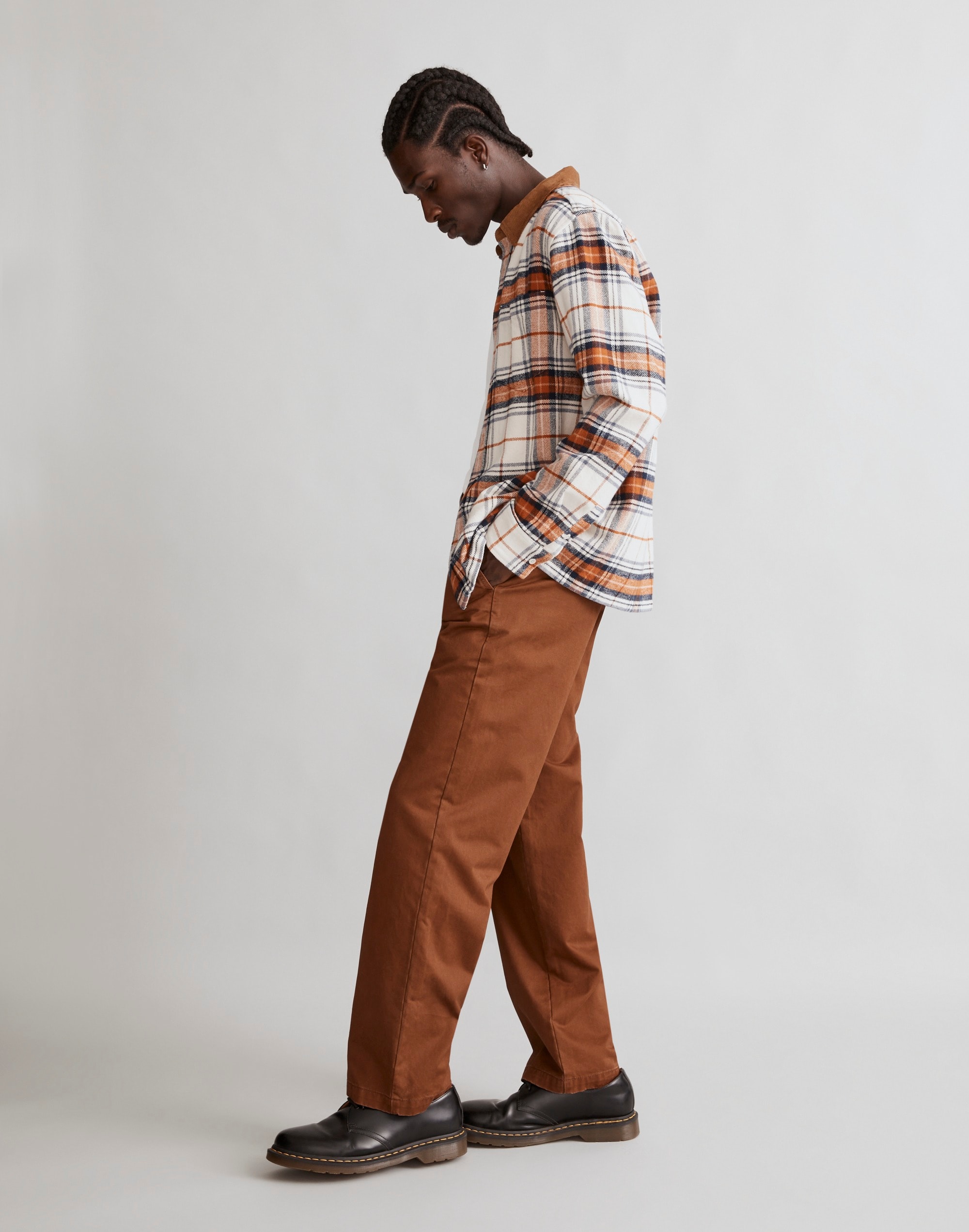 Corduroy-Collar Easy Shirt-Jacket