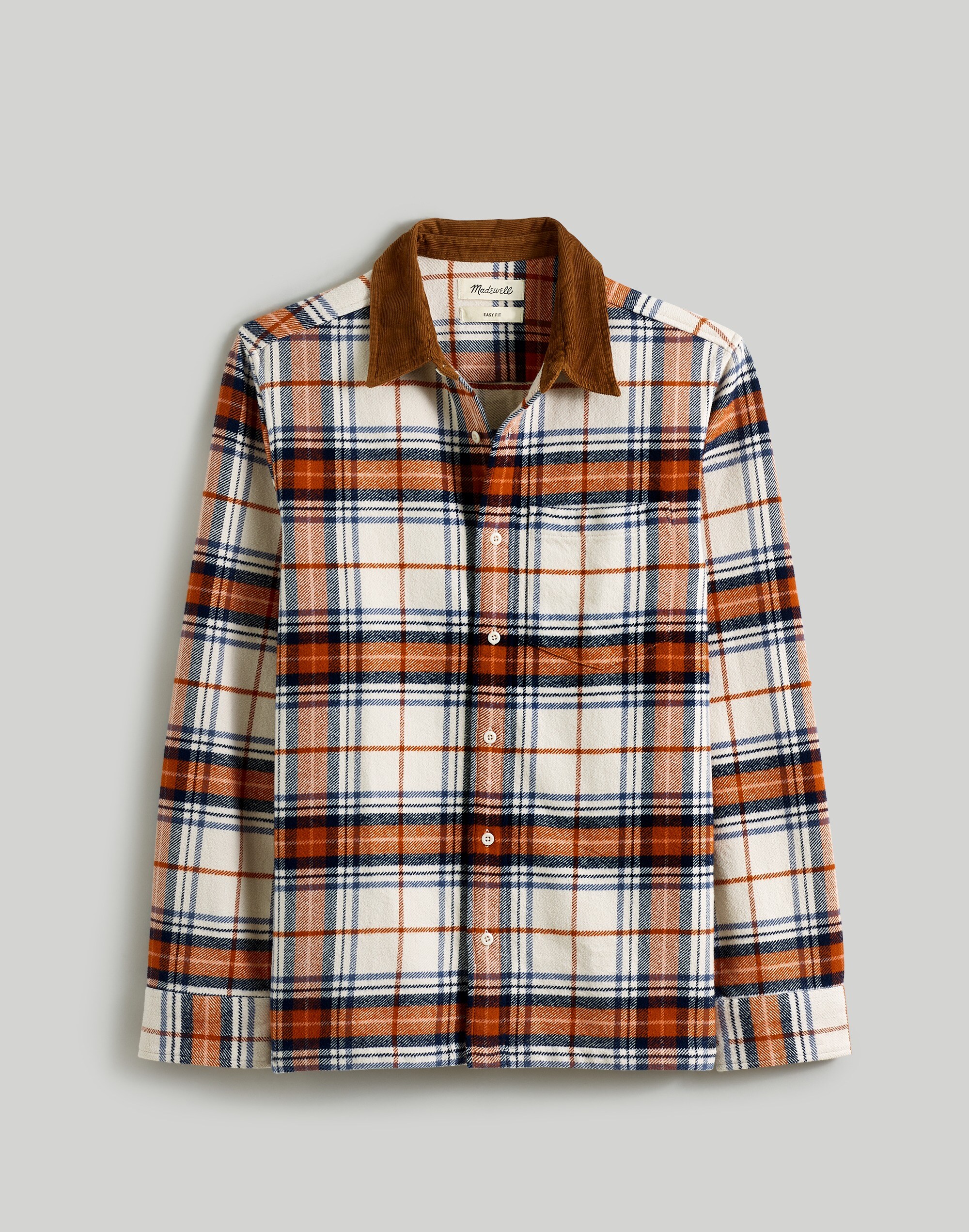 Corduroy-Collar Easy Shirt-Jacket