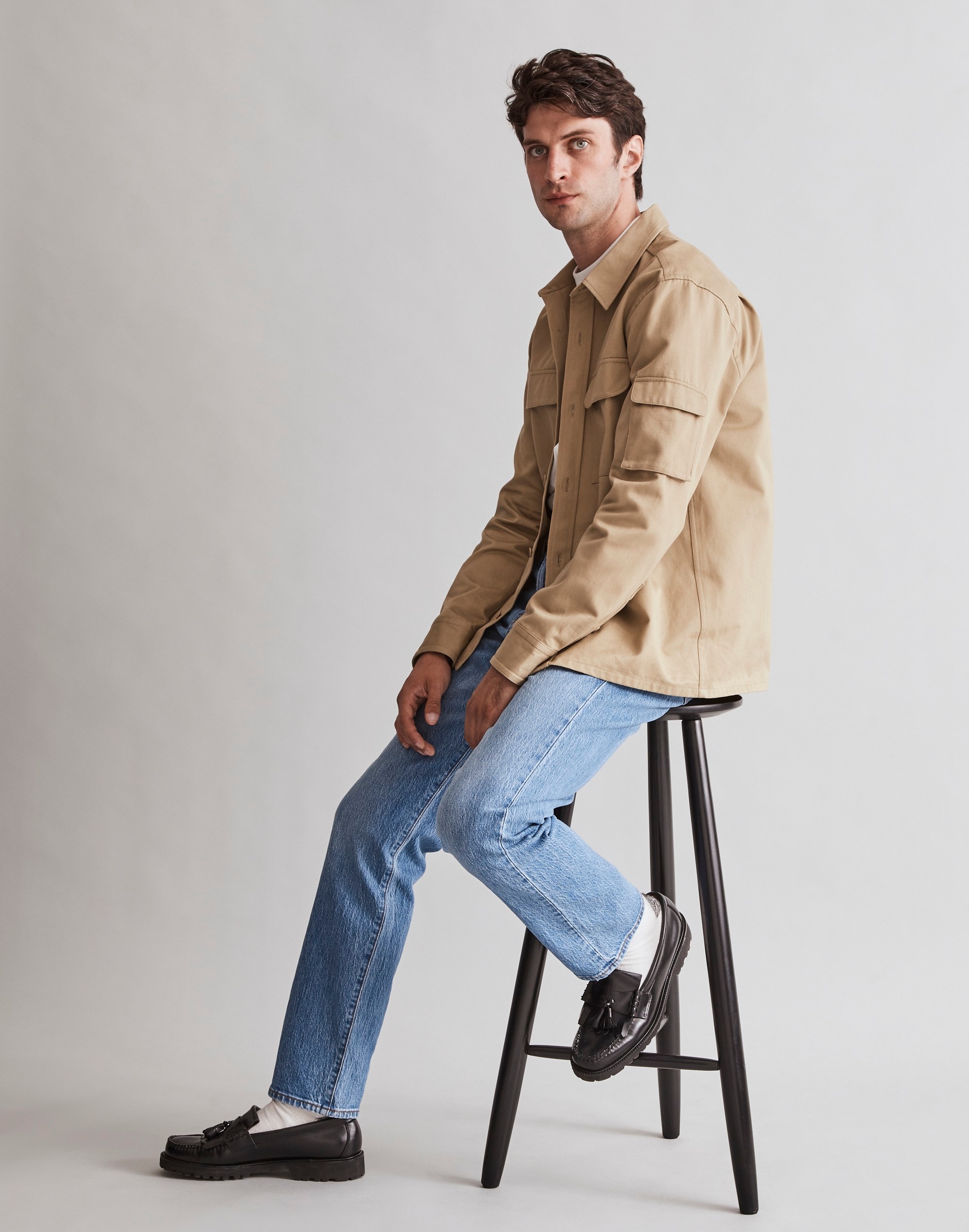 Easy Long-Sleeve Khaki Shirt