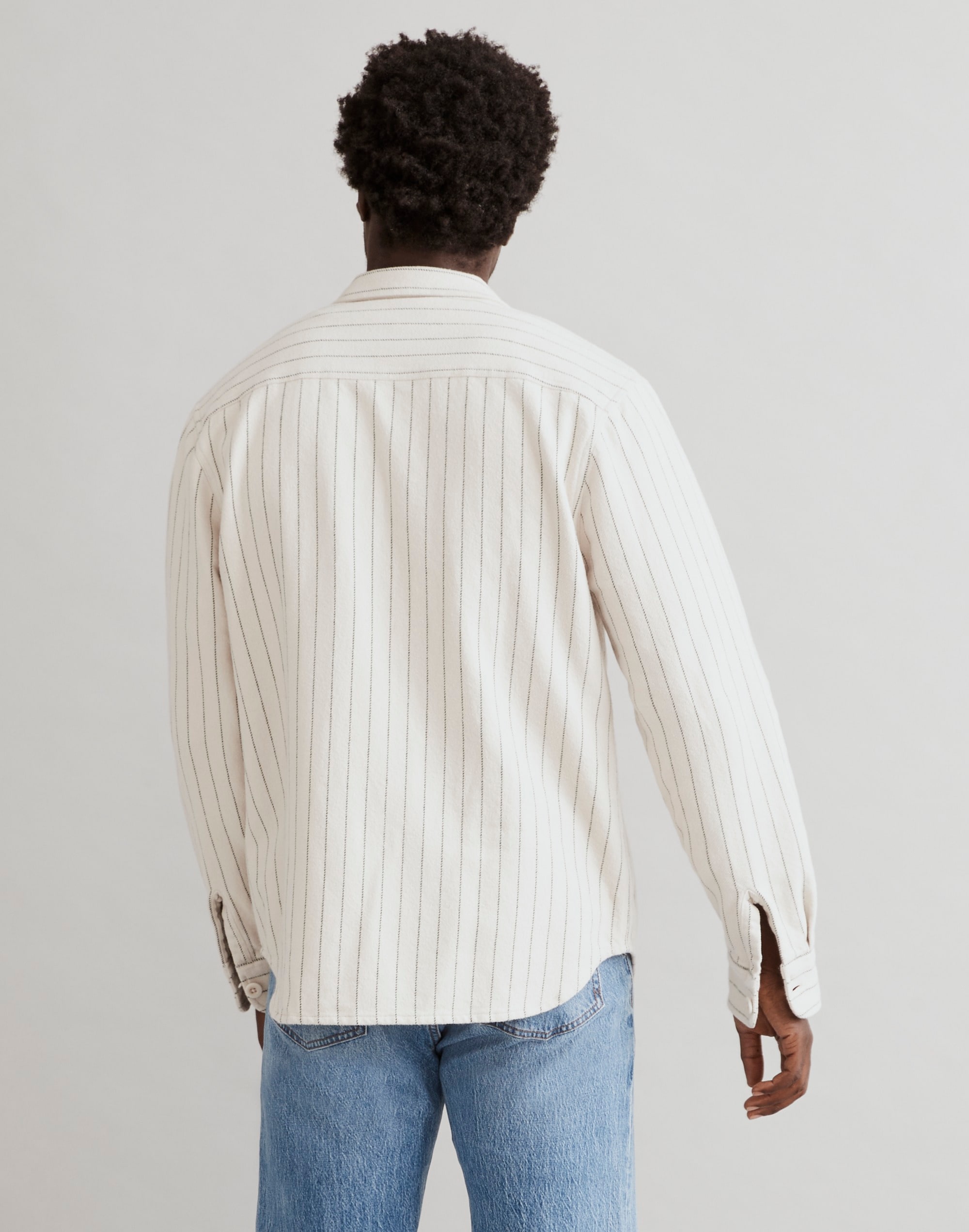 Brushed Flannel Easy Shirt-Jacket Stripe