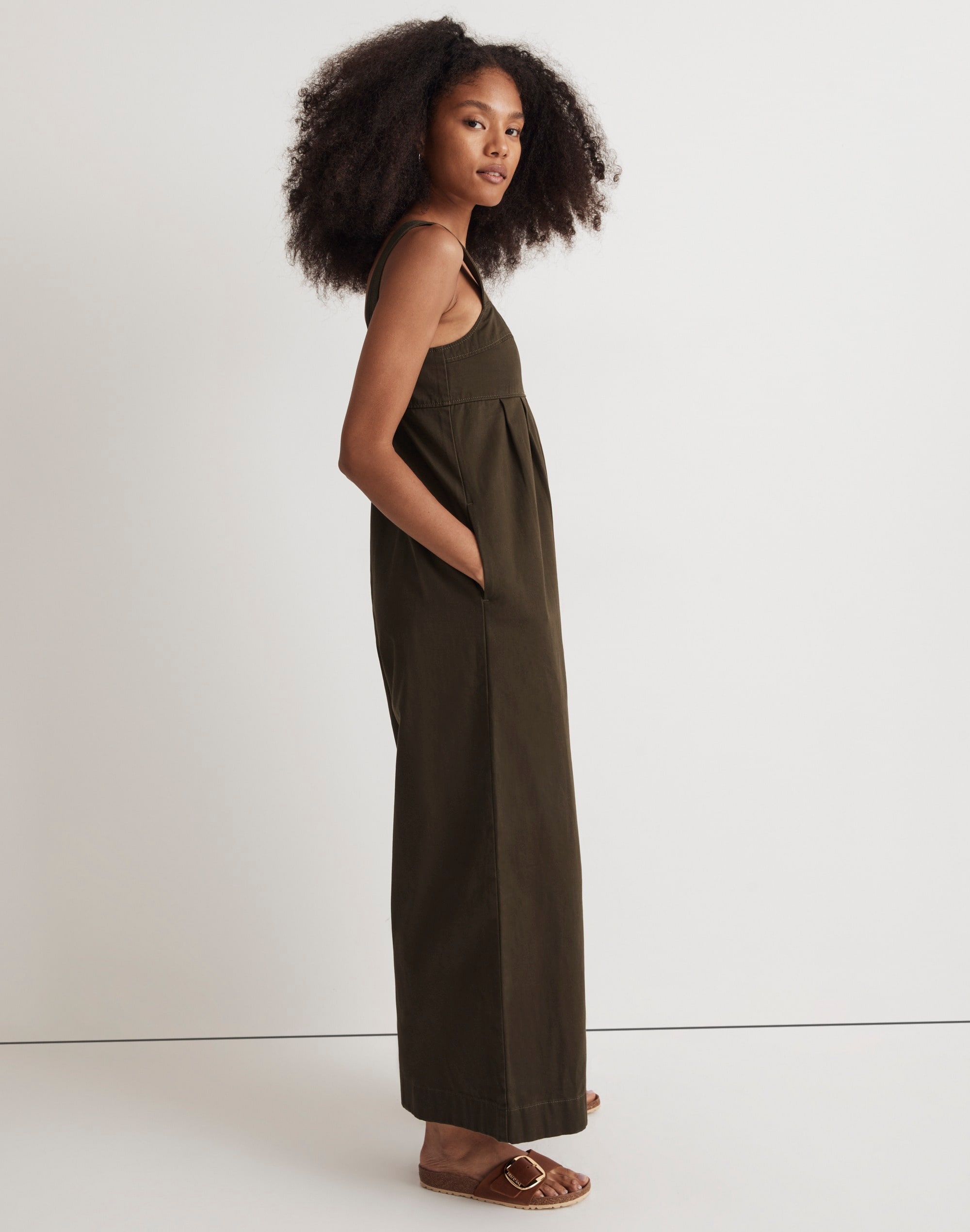 Pleated Wide-Leg Jumpsuit in (Re)generative Chino