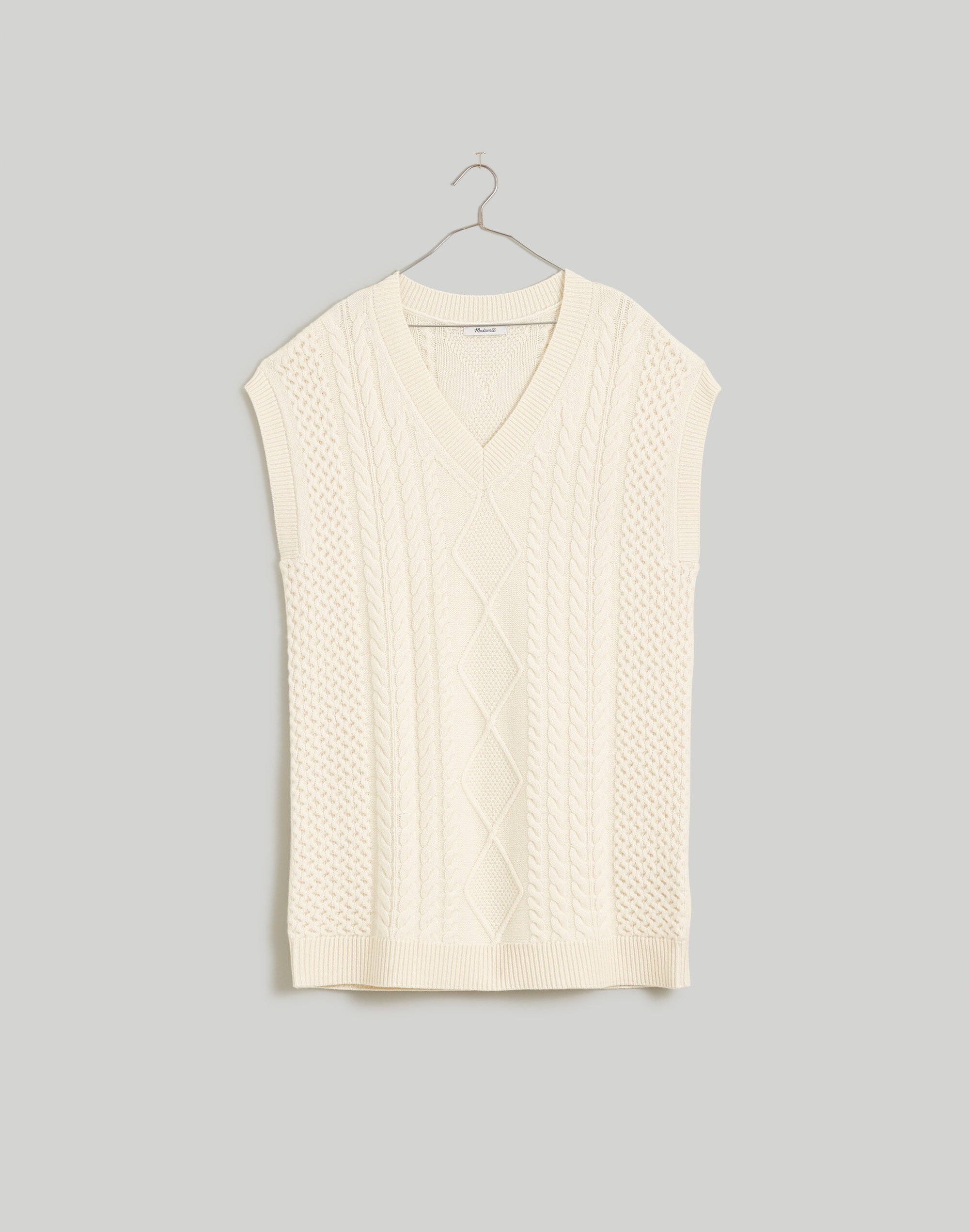 Cable-Knit Oversized Mini Sweater Dress