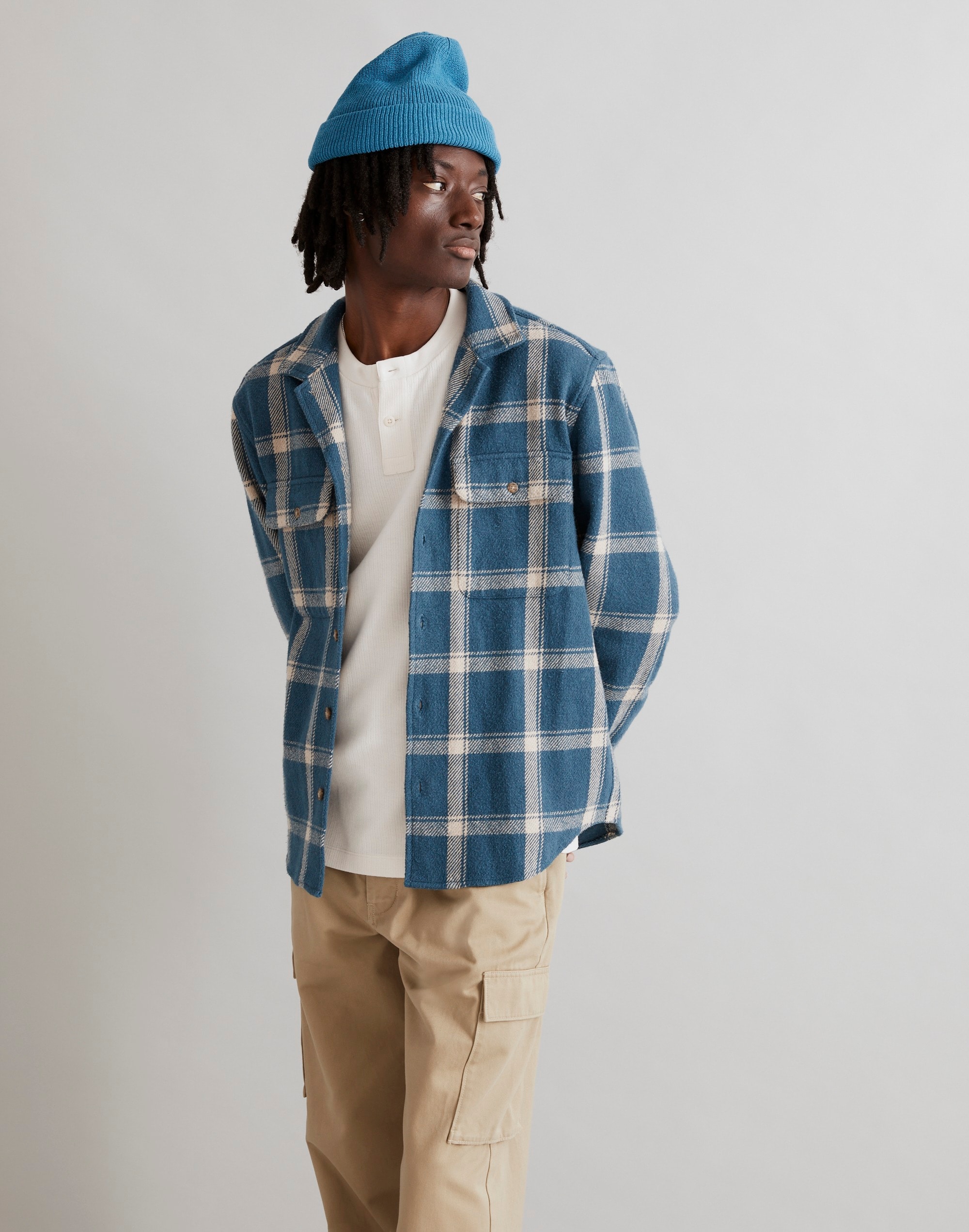 Brushed Easy Shirt-Jacket in Italian Fabric