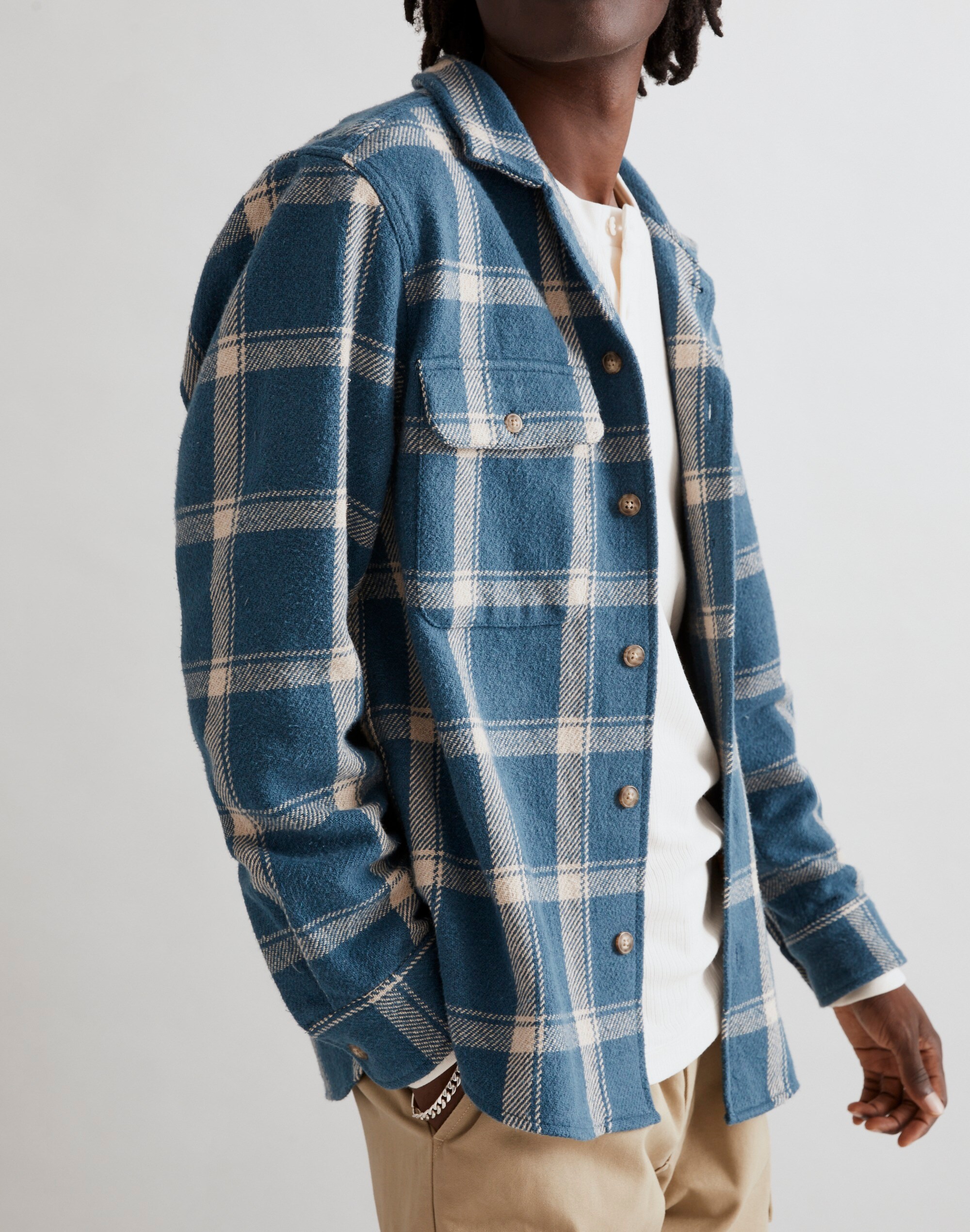 Brushed Easy Shirt-Jacket in Italian Fabric
