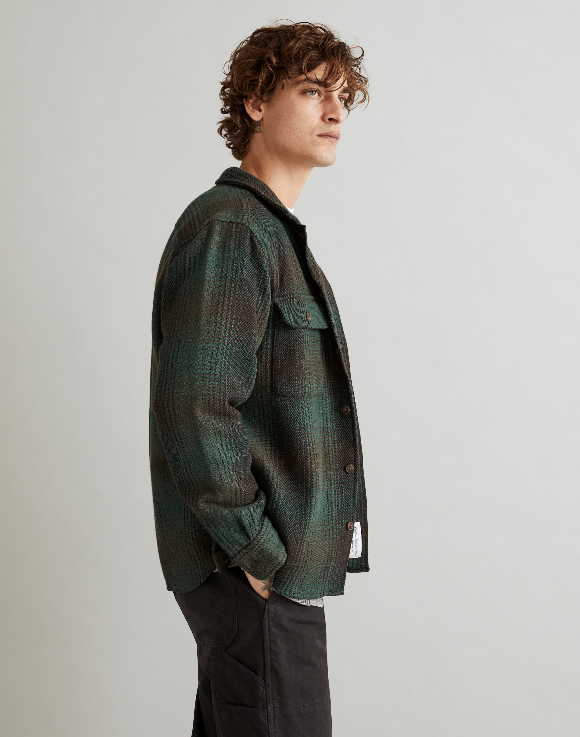 Brushed Easy Shirt-Jacket in Italian Fabric