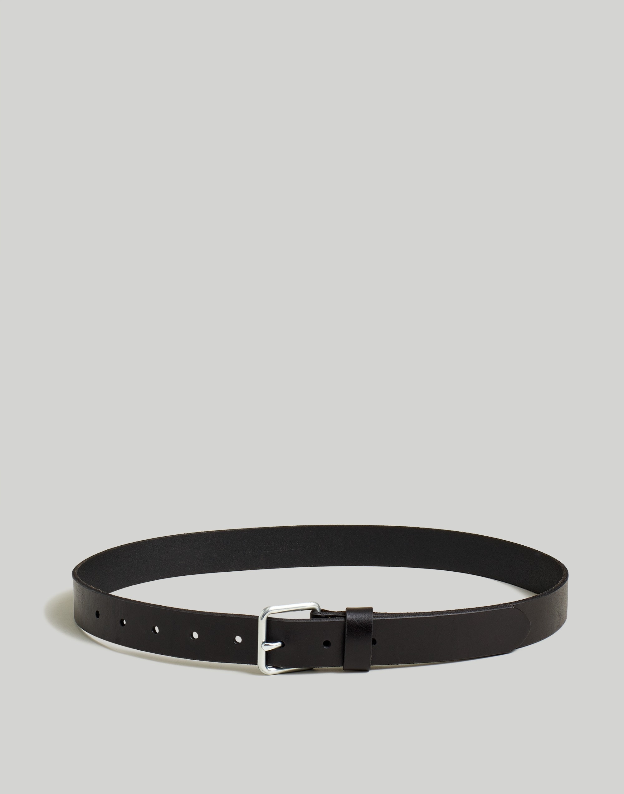 Mw Narrow Leather Belt In Classic Black