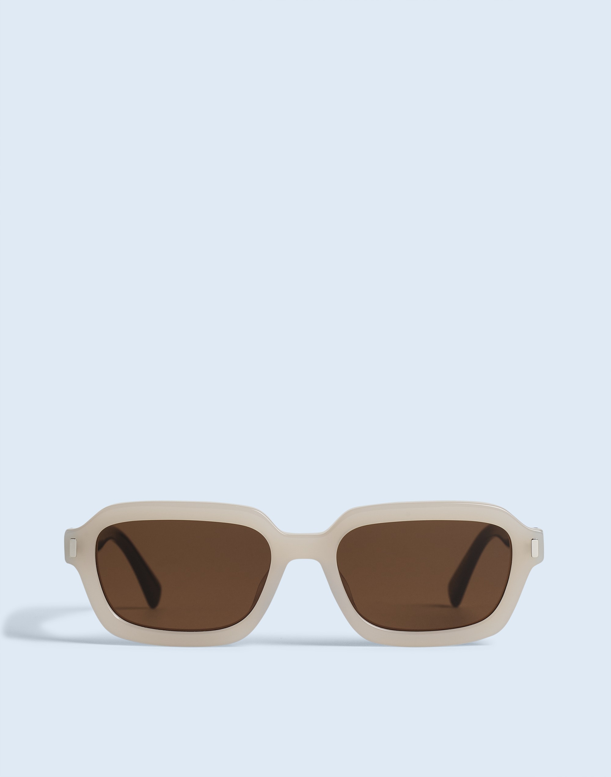 Mw Rounded Rectangle Acetate Sunglasses In Milky Cloud Cream Black