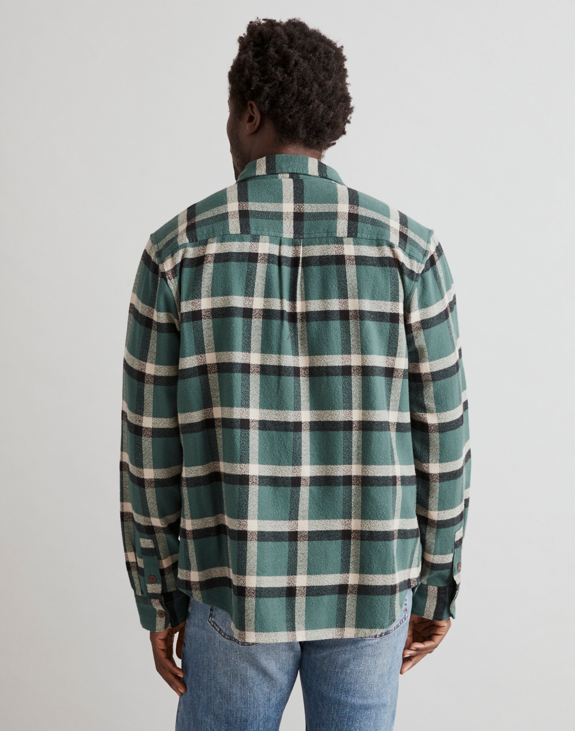 Heathered Easy Long-Sleeve Shirt in Plaid