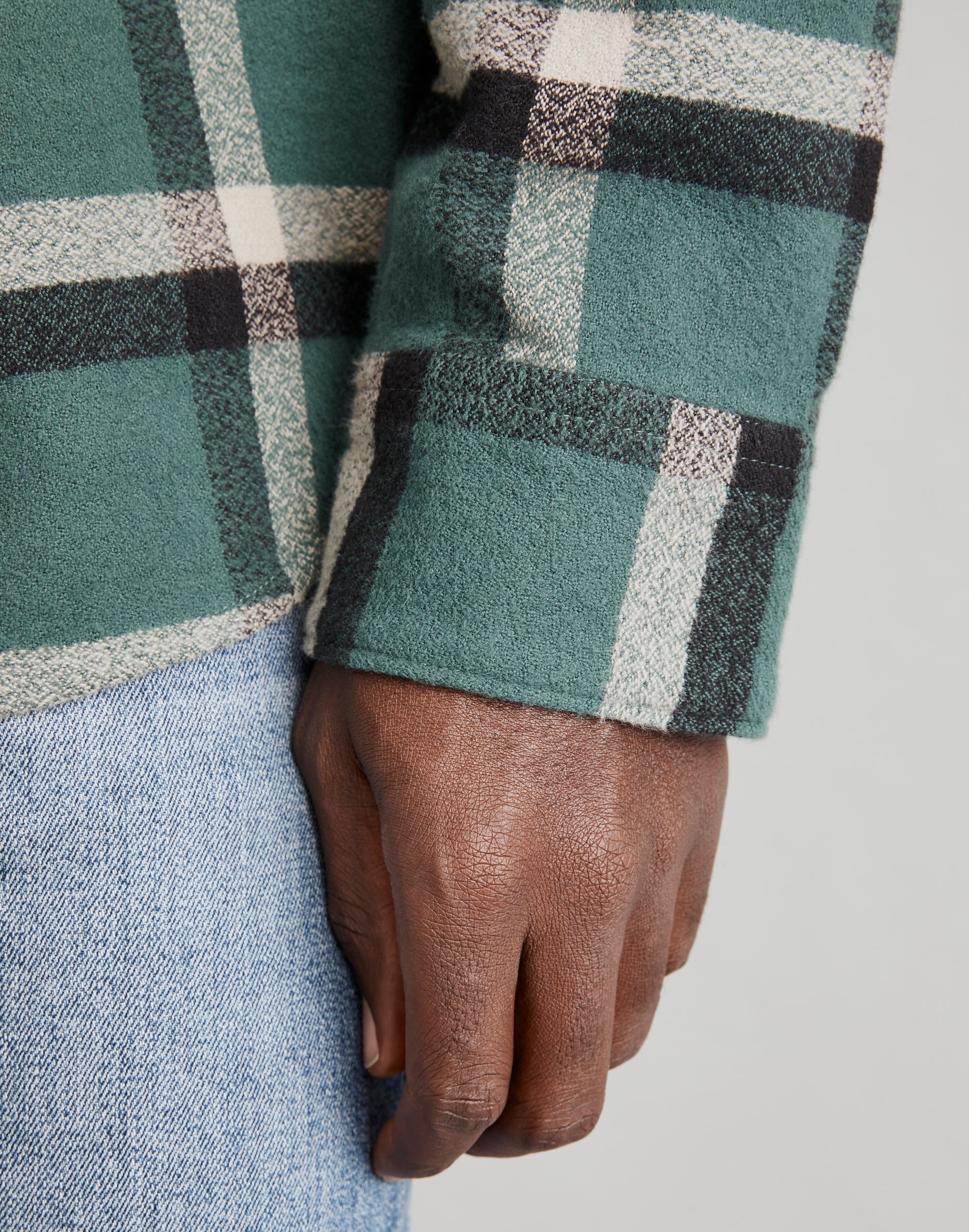 Heathered Easy Long-Sleeve Shirt in Plaid