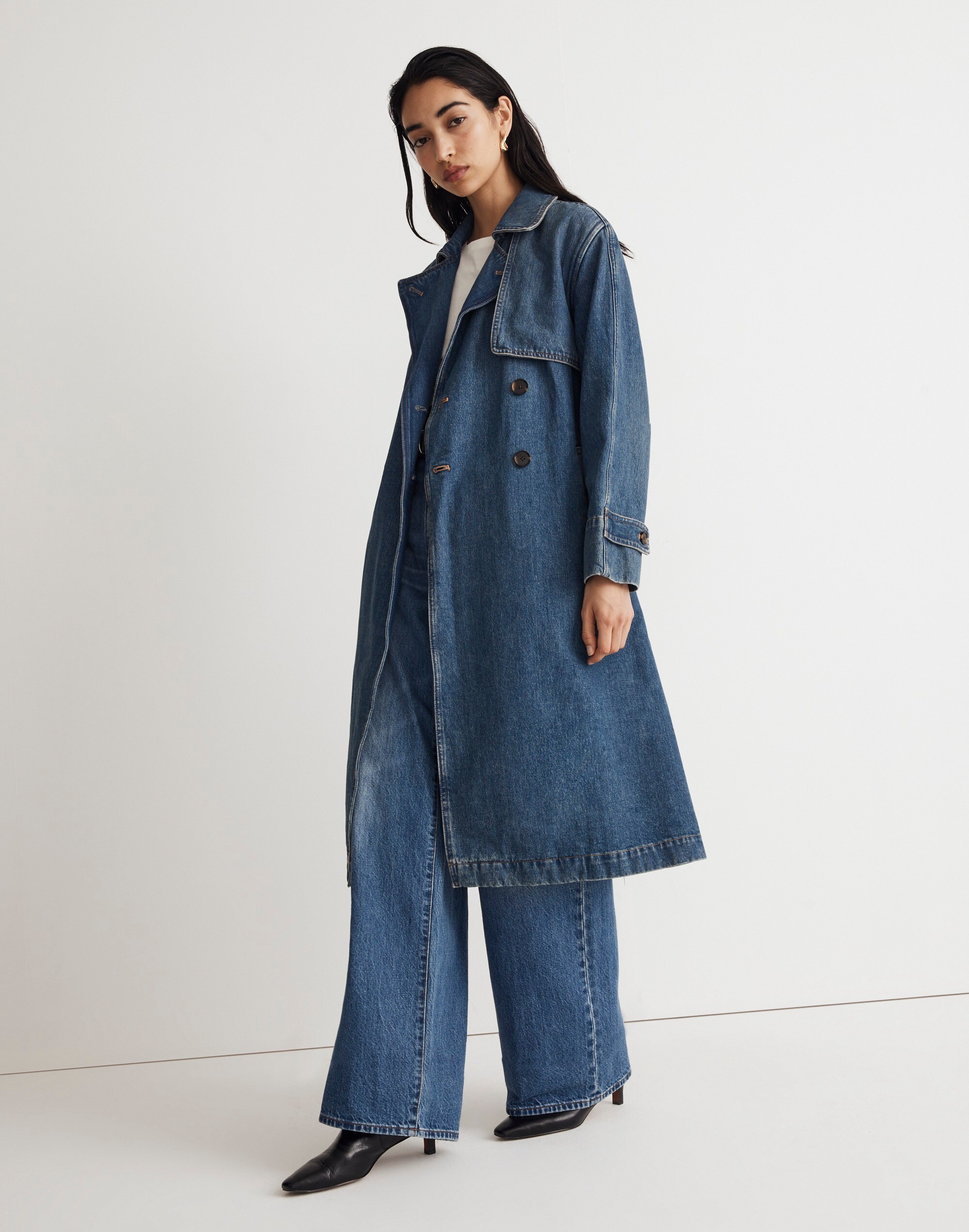 Oversized Denim Trench Coat in Rensberry Wash | Madewell