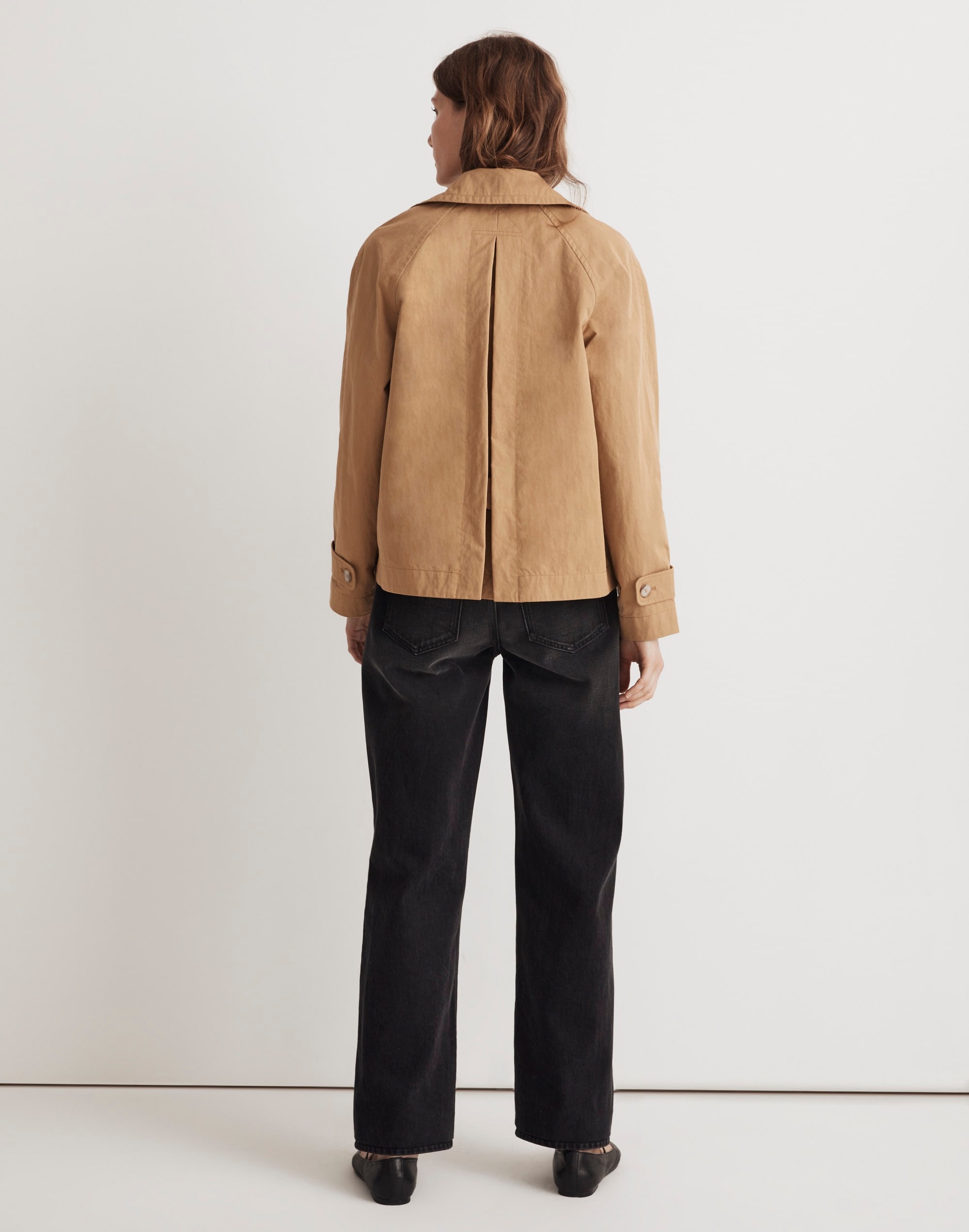 Double-Breasted Crop Trench Coat